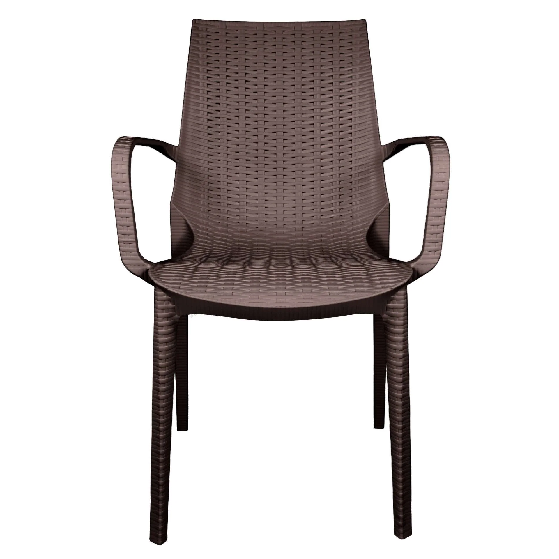 LeisureMod Kent Outdoor Patio Plastic Dining Arm Chair - KCA21BR - Image 5