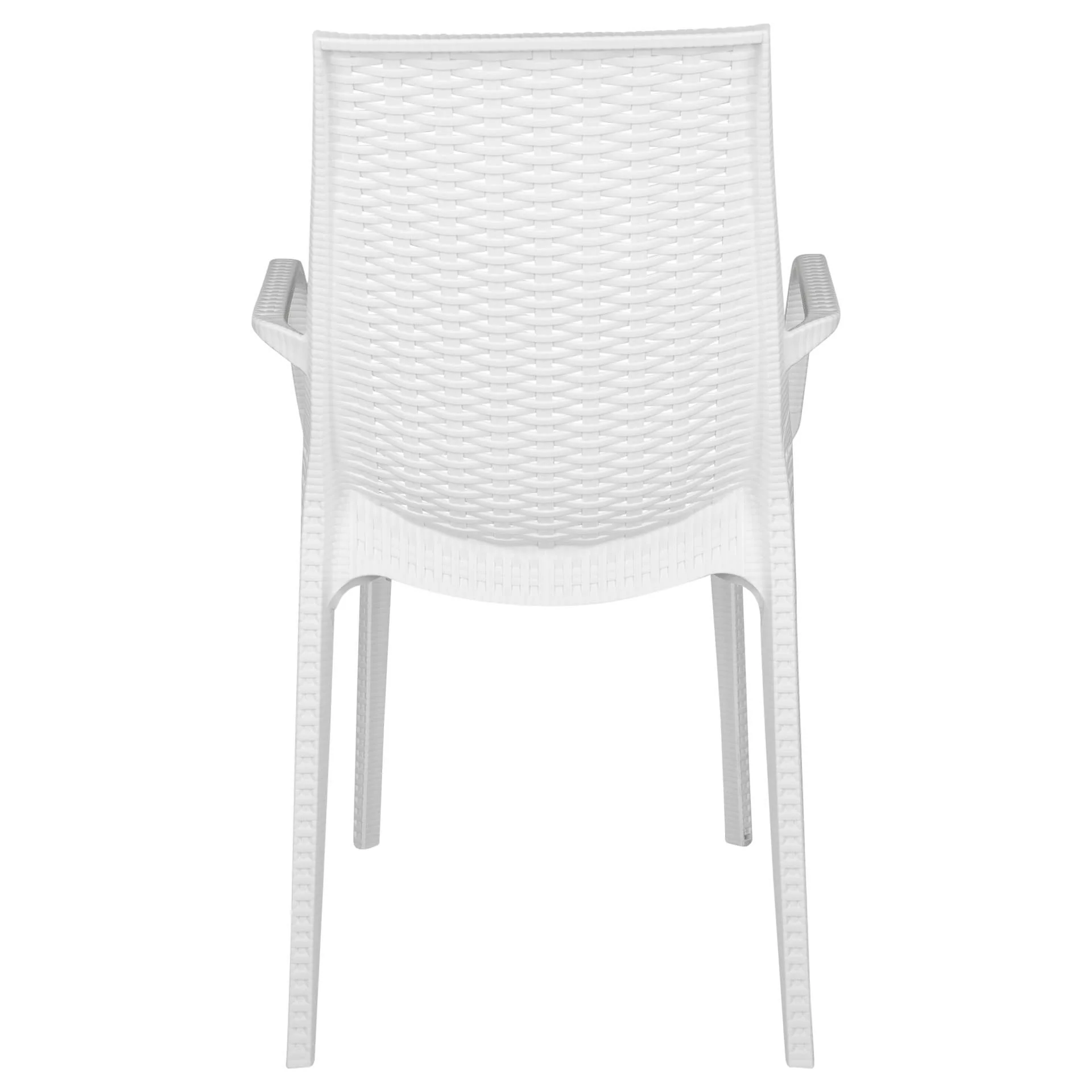 LeisureMod Kent Outdoor Patio Plastic Dining Arm Chair - KCA21W - Image 2