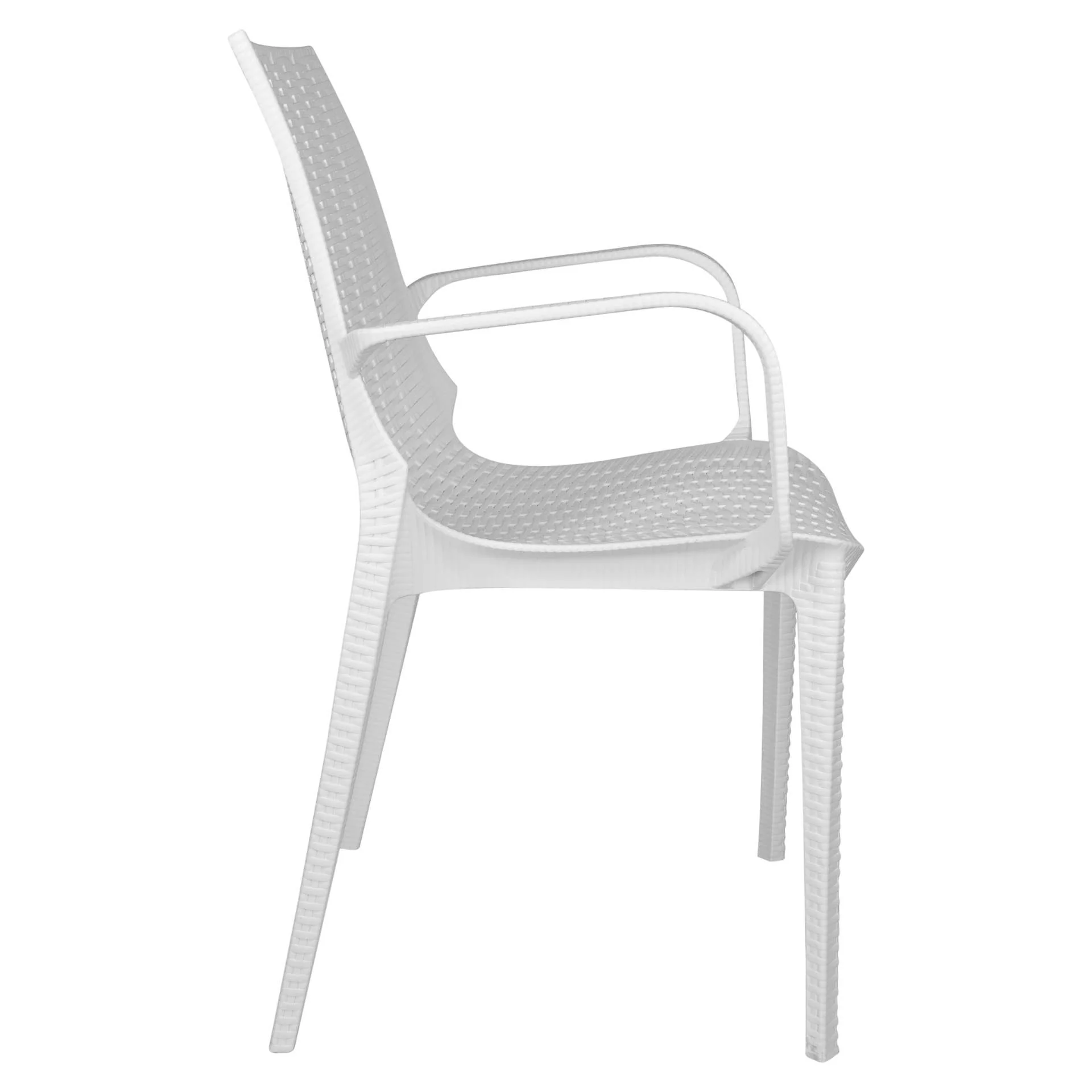 LeisureMod Kent Outdoor Patio Plastic Dining Arm Chair - KCA21W - Image 4