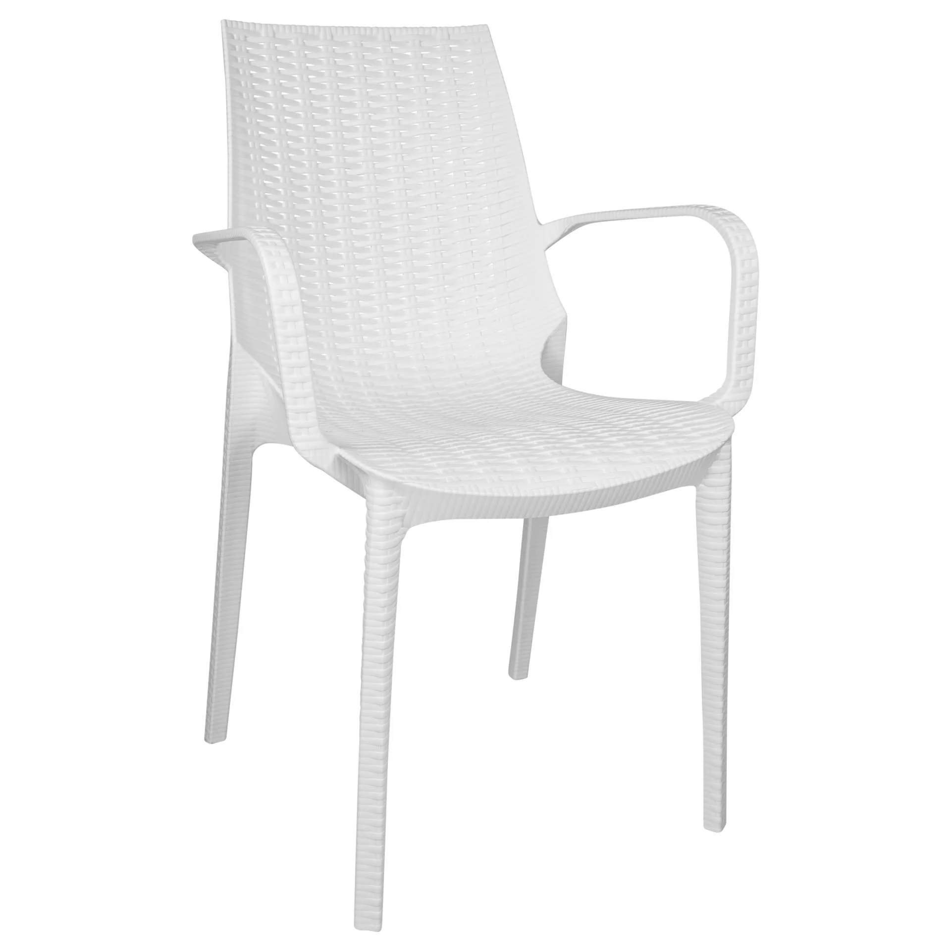 LeisureMod Kent Outdoor Patio Plastic Dining Arm Chair - KCA21W - Image 5