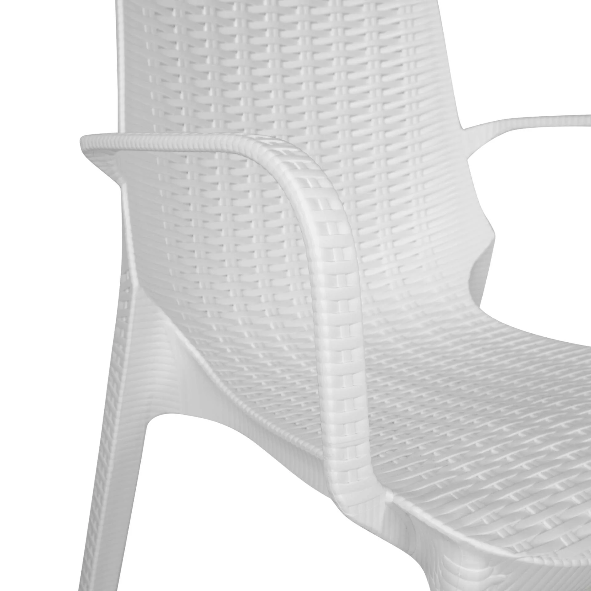 LeisureMod Kent Outdoor Patio Plastic Dining Arm Chair - KCA21W - Image 8