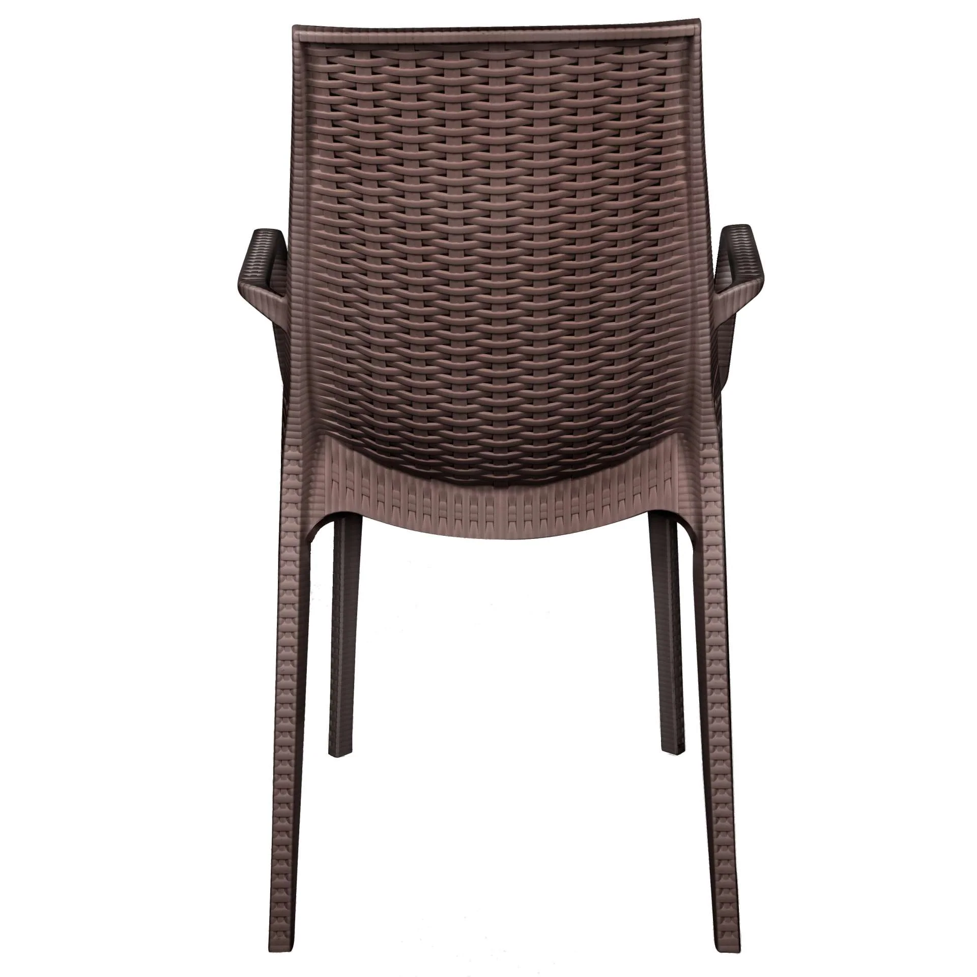 LeisureMod Kent Outdoor Patio Plastic Dining Arm Chair, Set of 4 - KCA21BR4 - Image 4