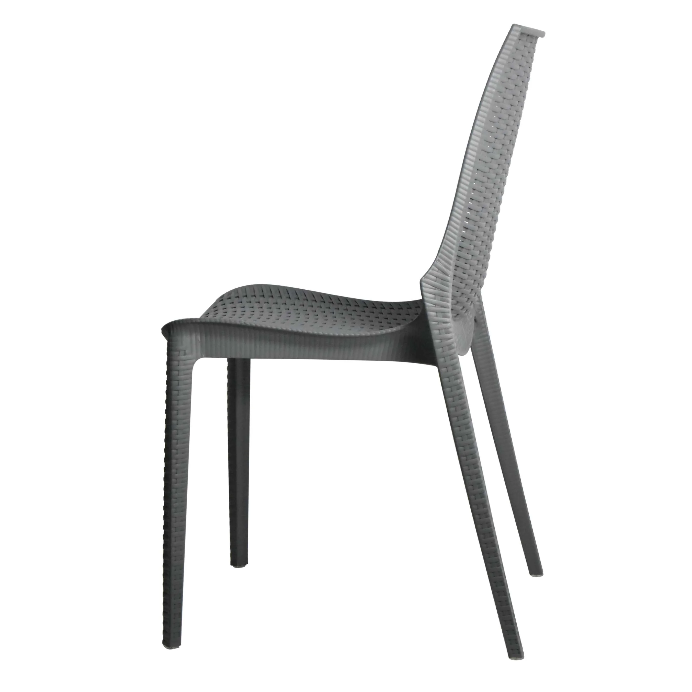 LeisureMod Kent Outdoor Patio Plastic Dining Chair - KC19GR - Image 3