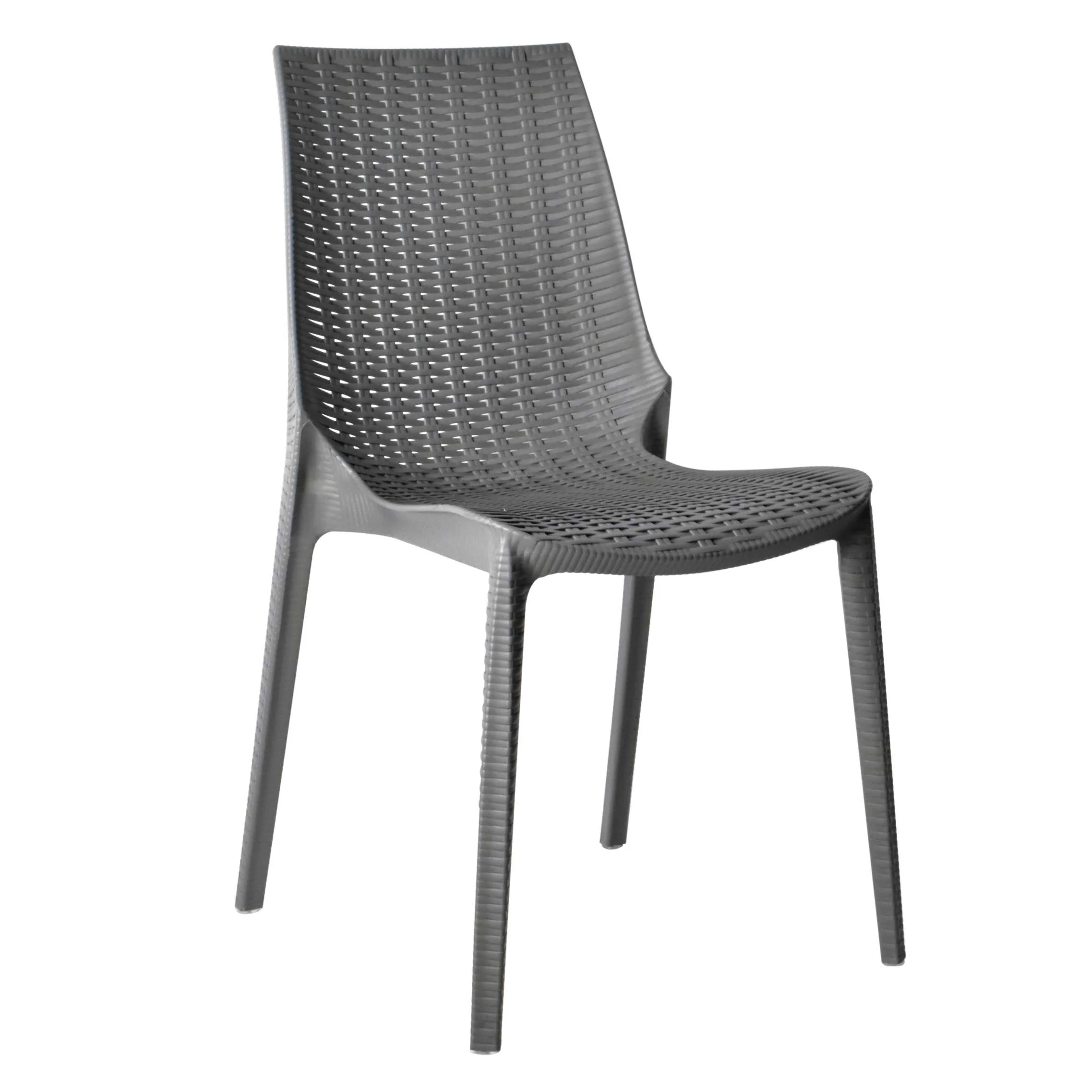 LeisureMod Kent Outdoor Patio Plastic Dining Chair - KC19GR - Image 5