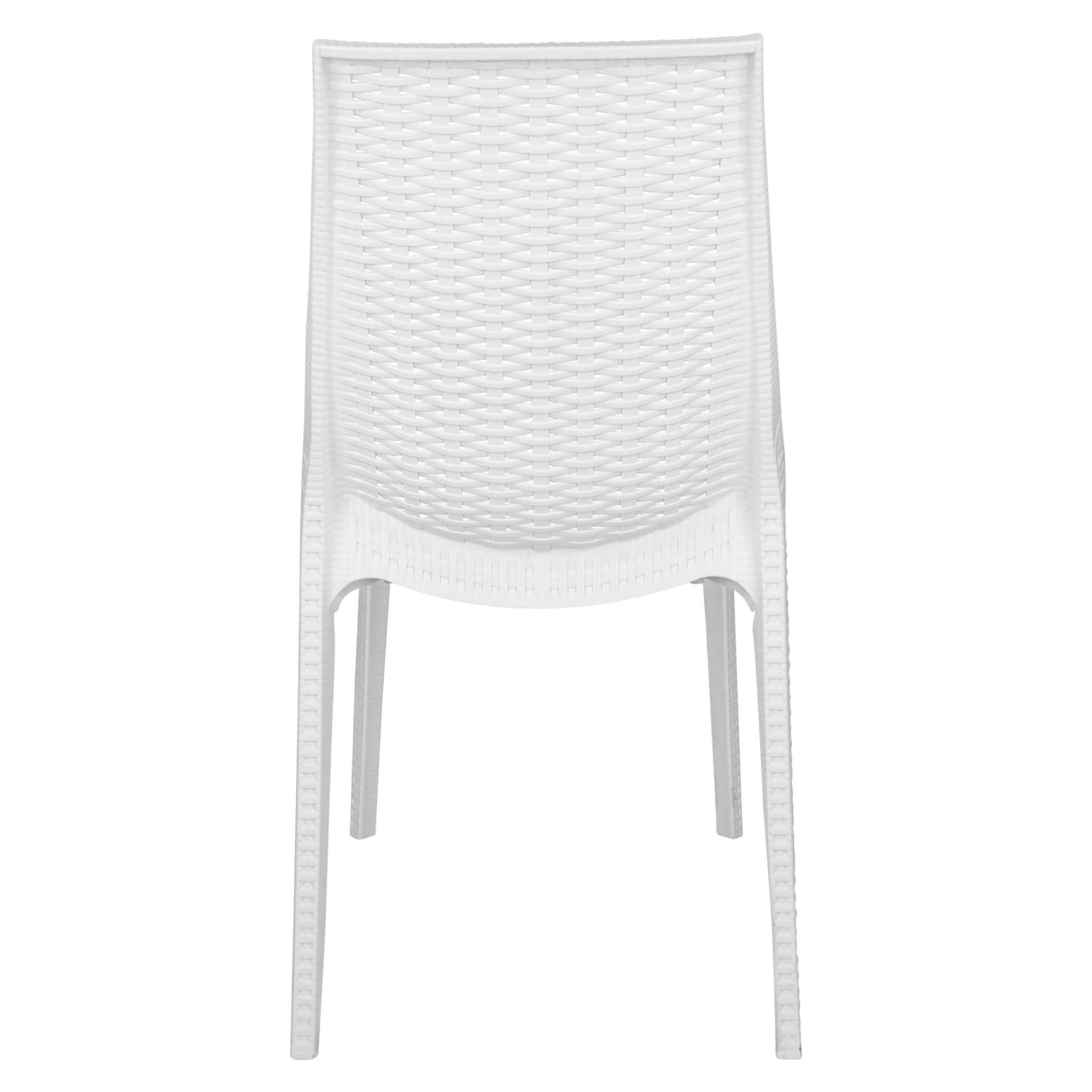 LeisureMod Kent Outdoor Patio Plastic Dining Chair, Set of 4 - KC19W4 - Image 3