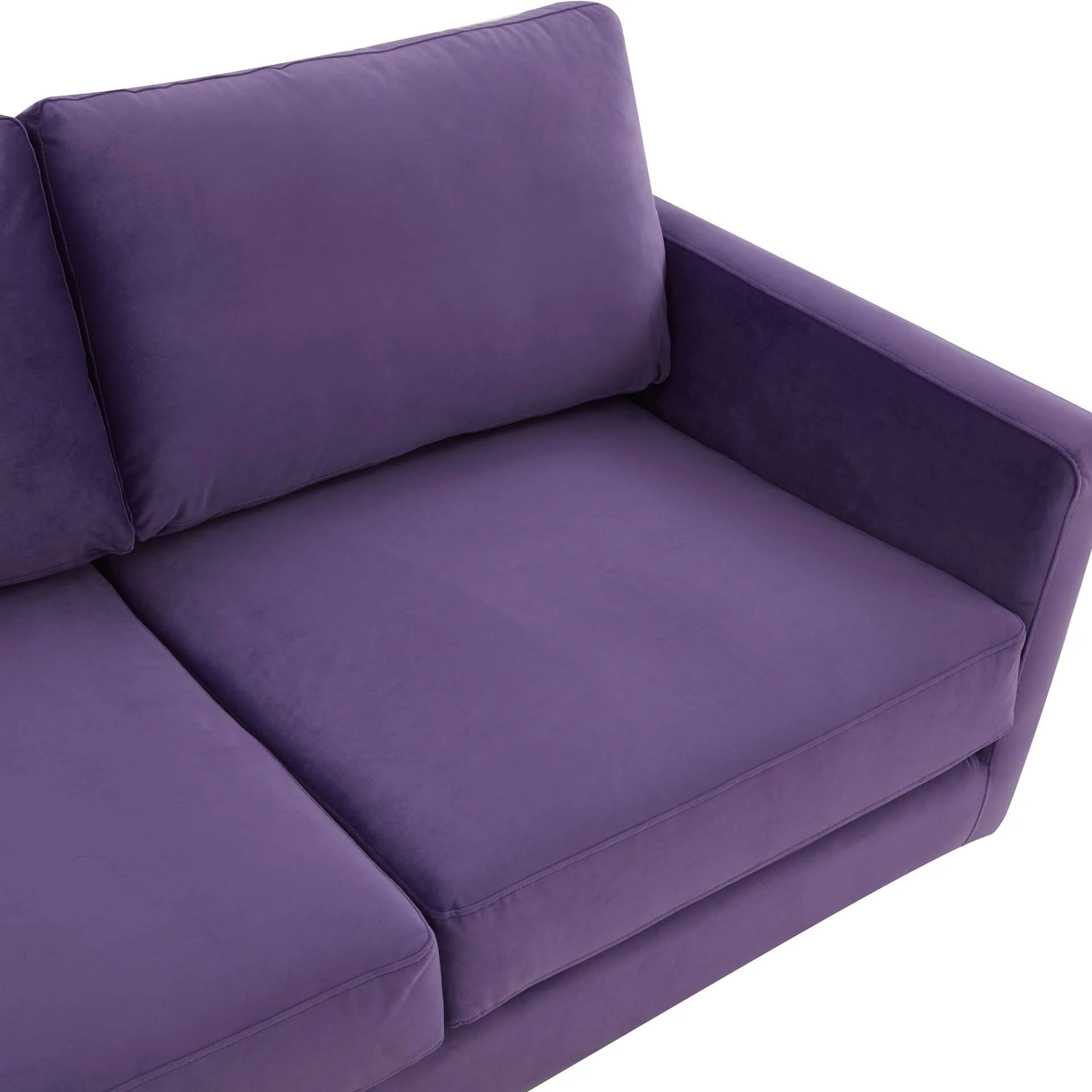 LeisureMod Lincoln Modern Mid-Century Upholstered Velvet Sofa with Gold Frame - Image 30