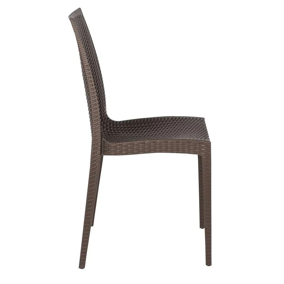 LeisureMod Mace 3-Piece Outdoor Dining Set with Plastic Square Table and 2 Stackable Chairs with Weave Design - Image 12