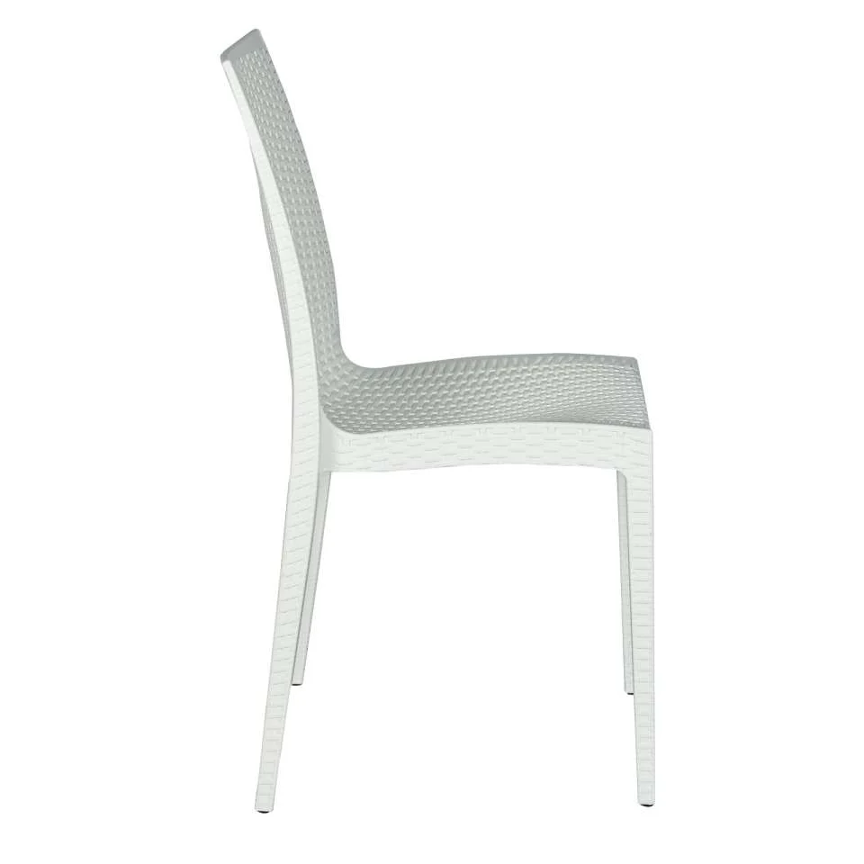 LeisureMod Mace 3-Piece Outdoor Dining Set with Plastic Square Table and 2 Stackable Chairs with Weave Design - Image 25