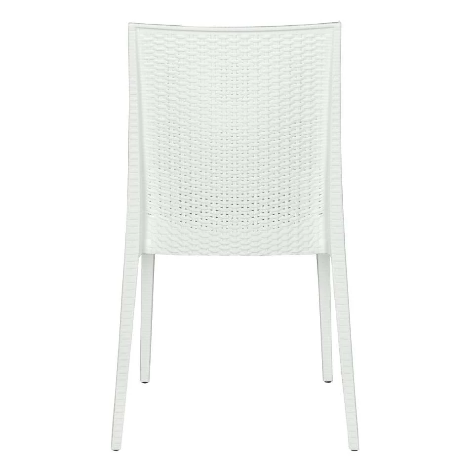LeisureMod Mace 3-Piece Outdoor Dining Set with Plastic Square Table and 2 Stackable Chairs with Weave Design - Image 26