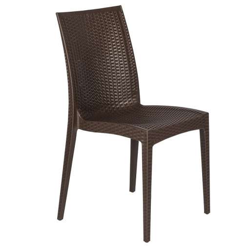 LeisureMod Mace 3-Piece Outdoor Dining Set with Plastic Square Table and 2 Stackable Chairs with Weave Design - Image 3