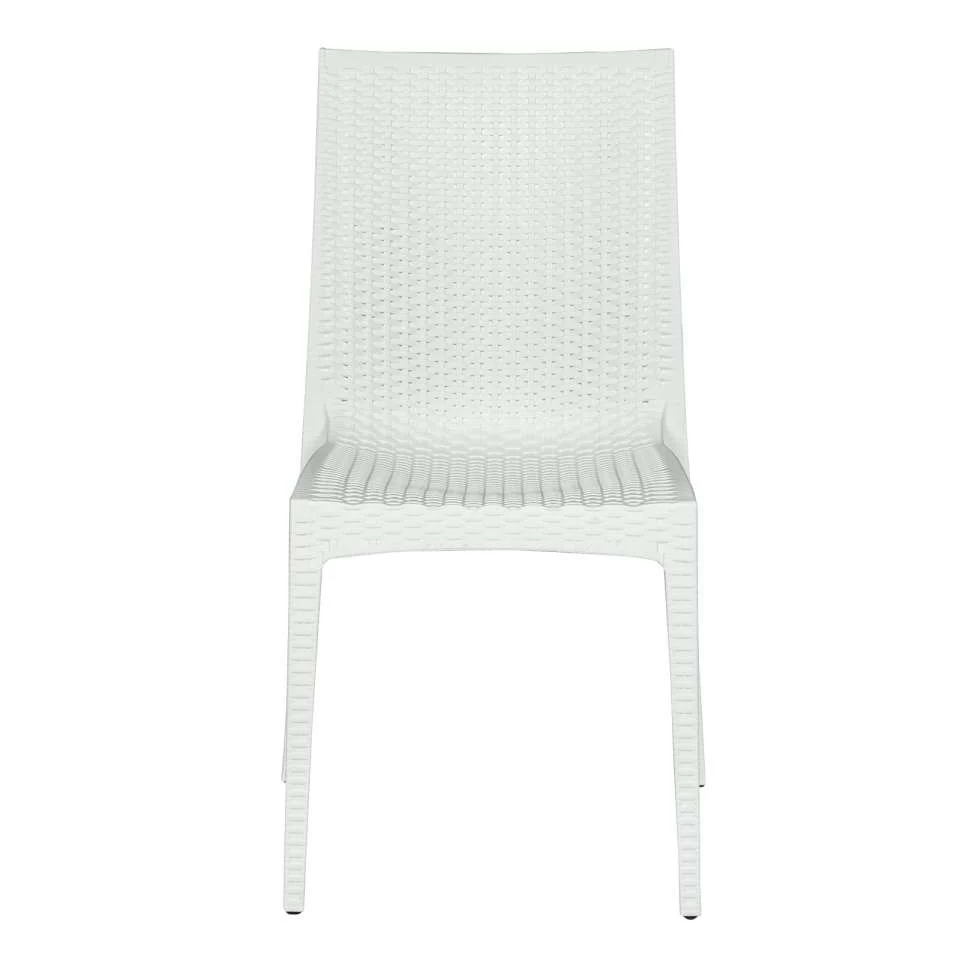 LeisureMod Mace 3-Piece Outdoor Dining Set with Plastic Square Table and 2 Stackable Chairs with Weave Design - Image 30
