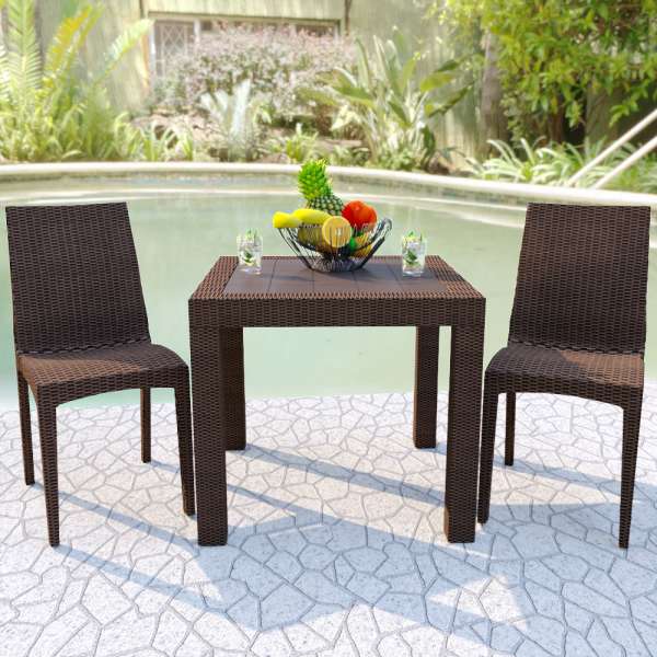 LeisureMod Mace Weave Design Outdoor Dining Table - MT31BL - Image 7