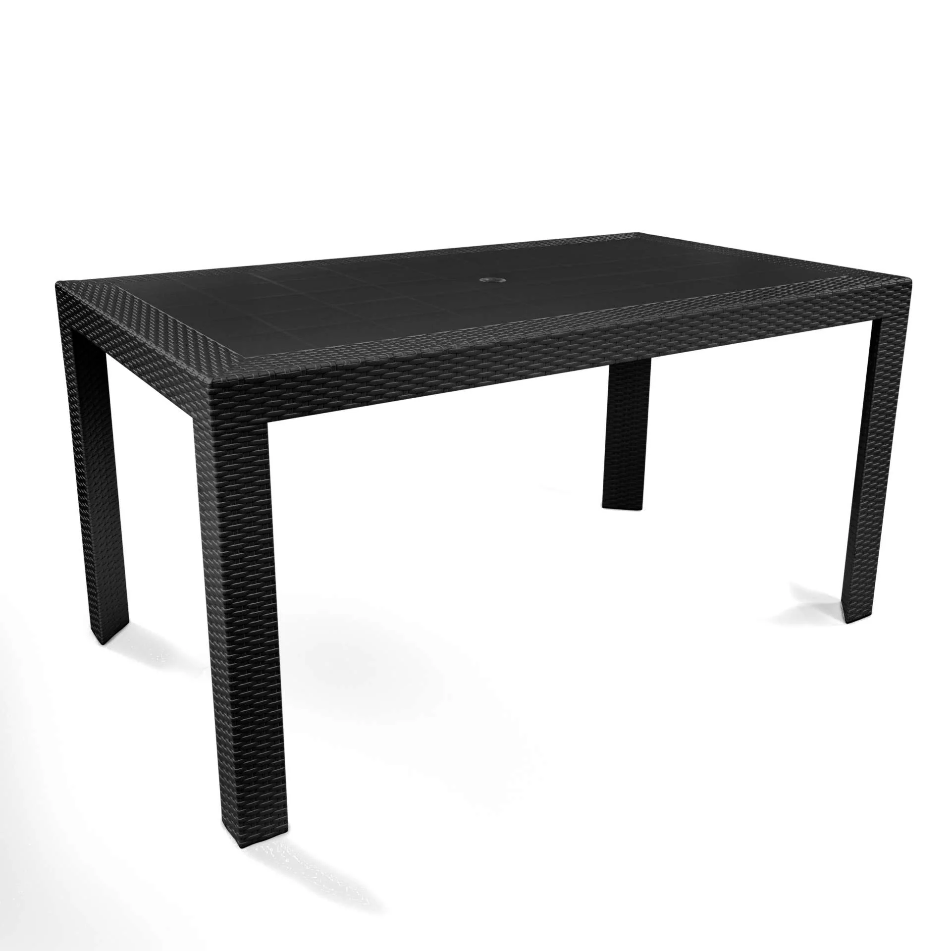 LeisureMod Mace Weave Design Outdoor Dining Table - MT55BL - Image 5