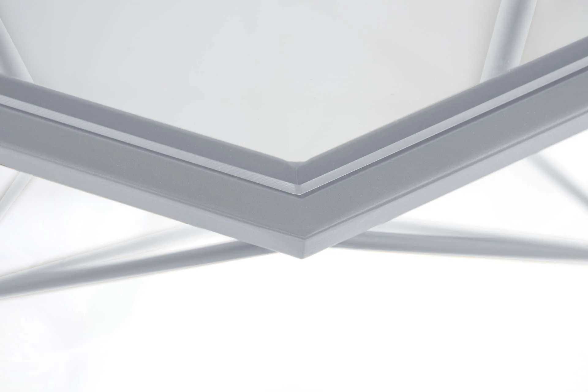 LeisureMod Malibu Large Modern Octagon Glass Top Coffee Table With Geometric Base - Image 10