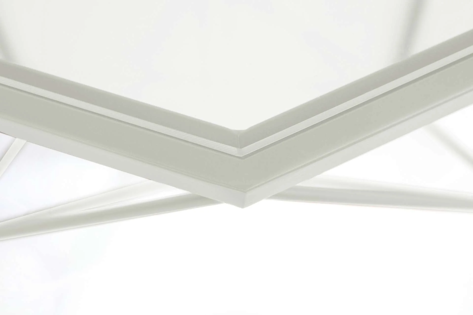 LeisureMod Malibu Large Modern Octagon Glass Top Coffee Table With Geometric Base - Image 22