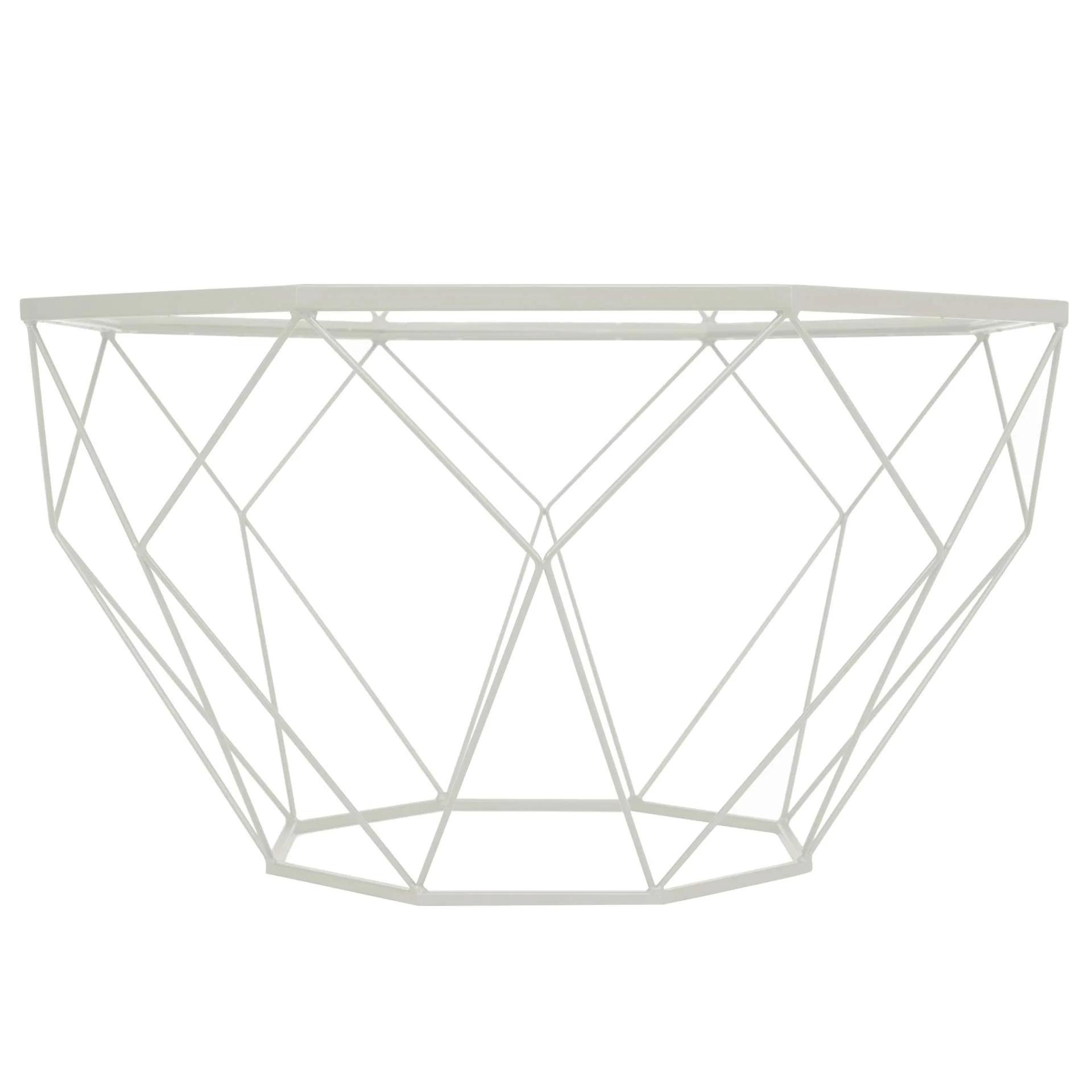 LeisureMod Malibu Large Modern Octagon Glass Top Coffee Table With Geometric Base - Image 24
