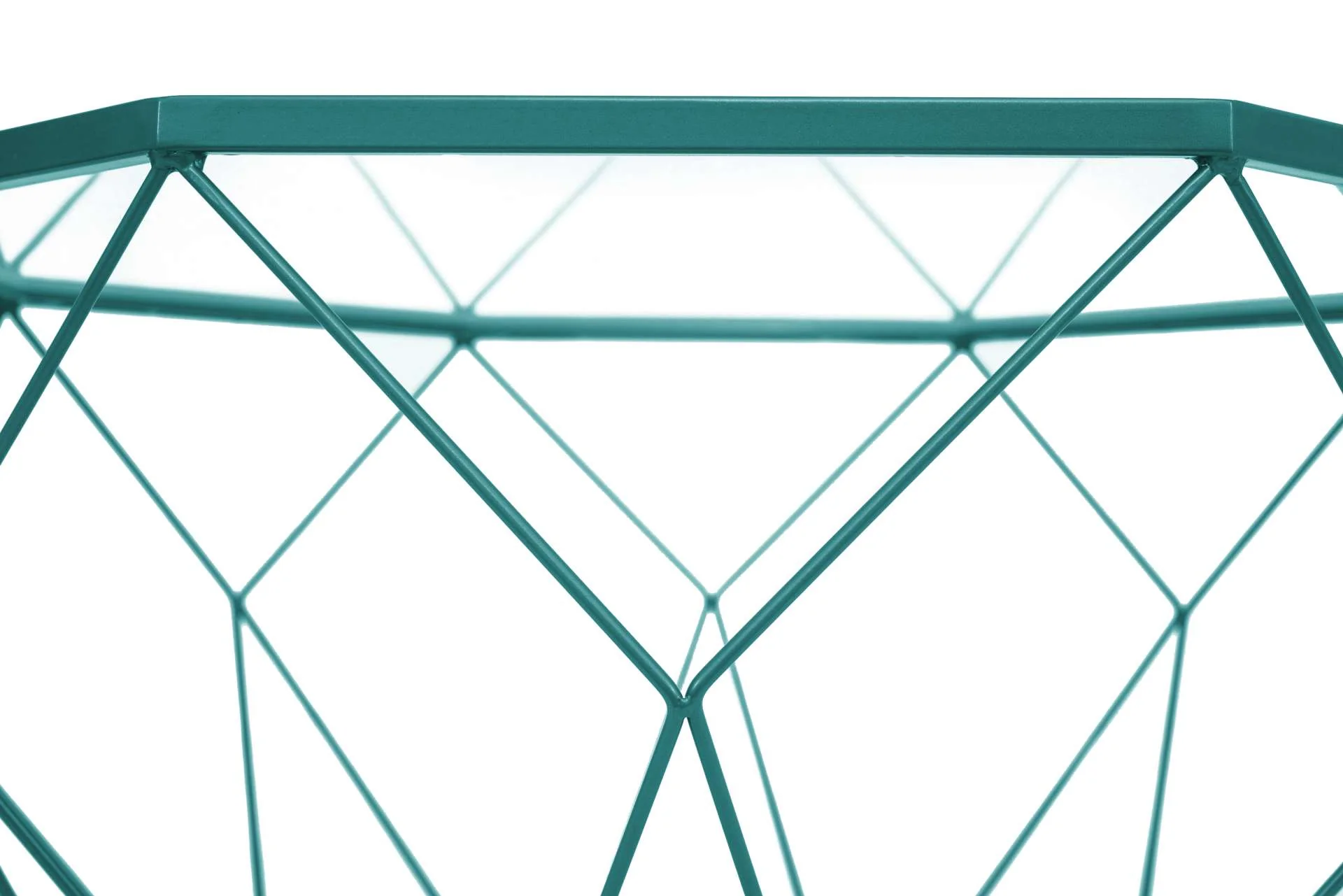 LeisureMod Malibu Large Modern Octagon Glass Top Coffee Table With Geometric Base - Image 27