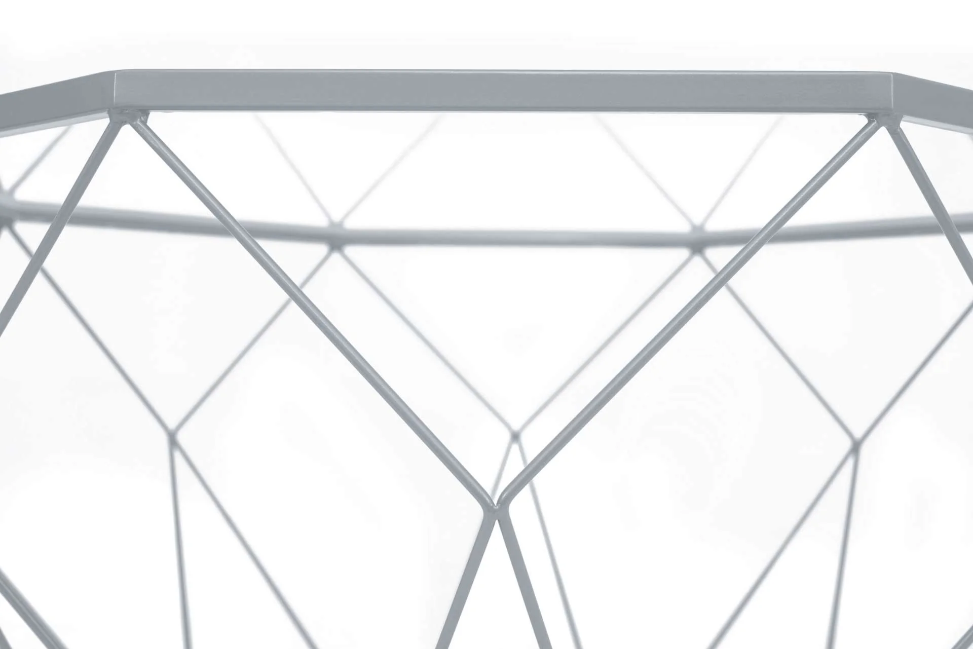 LeisureMod Malibu Large Modern Octagon Glass Top Coffee Table With Geometric Base - Image 9