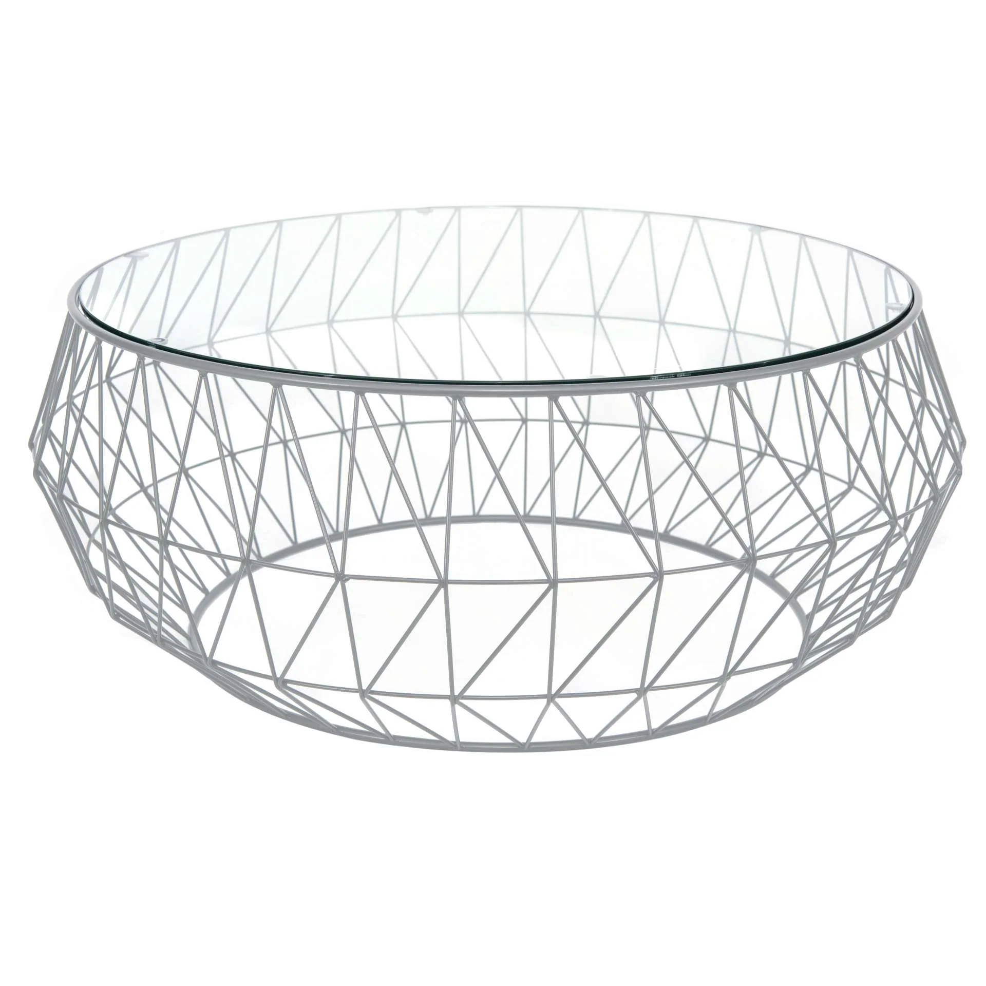 LeisureMod Malibu Modern Round Glass Top Coffee Table With Metal Base - Image 25