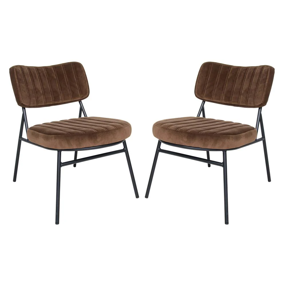 LeisureMod Marilane Velvet Accent Chair With Metal Frame Set of 2 - Image 5
