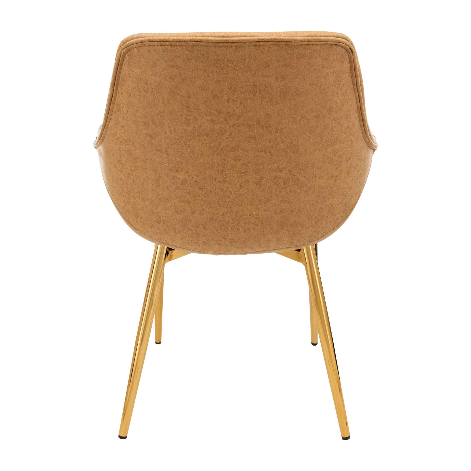 LeisureMod Markley Modern Leather Dining Arm Chair With Gold Metal Legs - ECG26G - Image 10