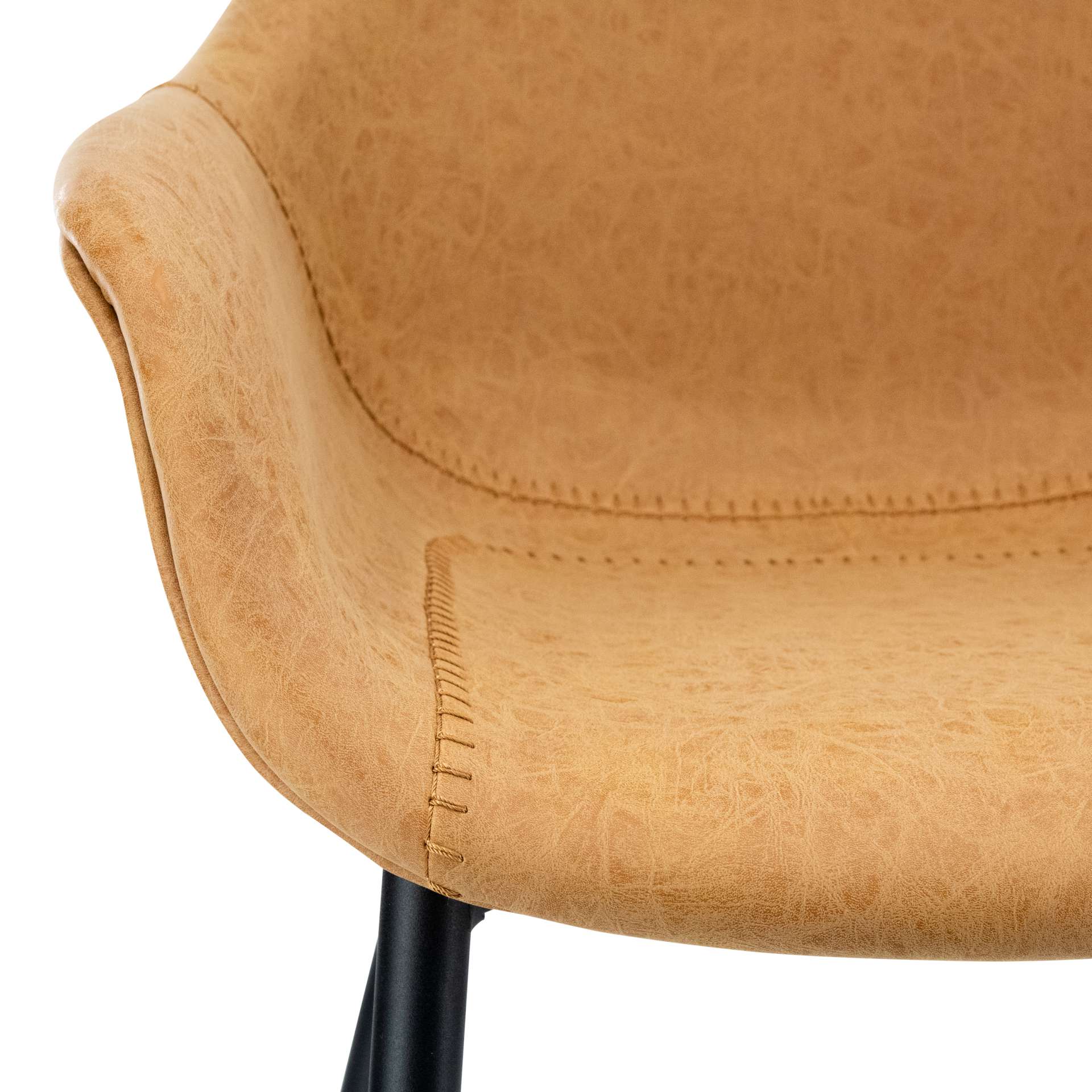 LeisureMod Markley Modern Leather Dining Arm Chair With Metal Legs - EC26G - Image 11