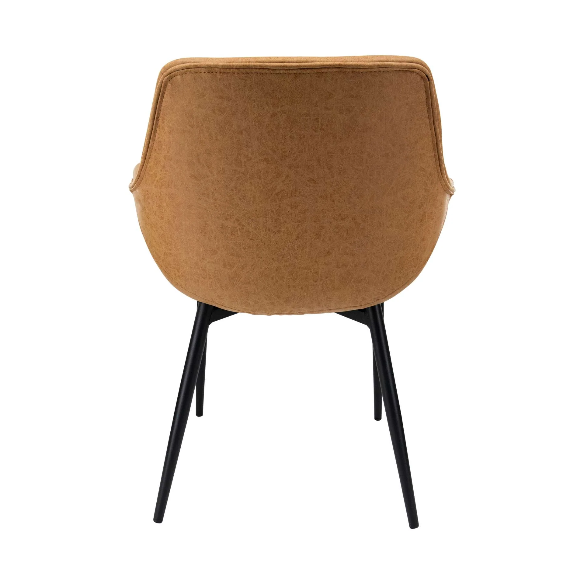 LeisureMod Markley Modern Leather Dining Arm Chair With Metal Legs - EC26G - Image 13
