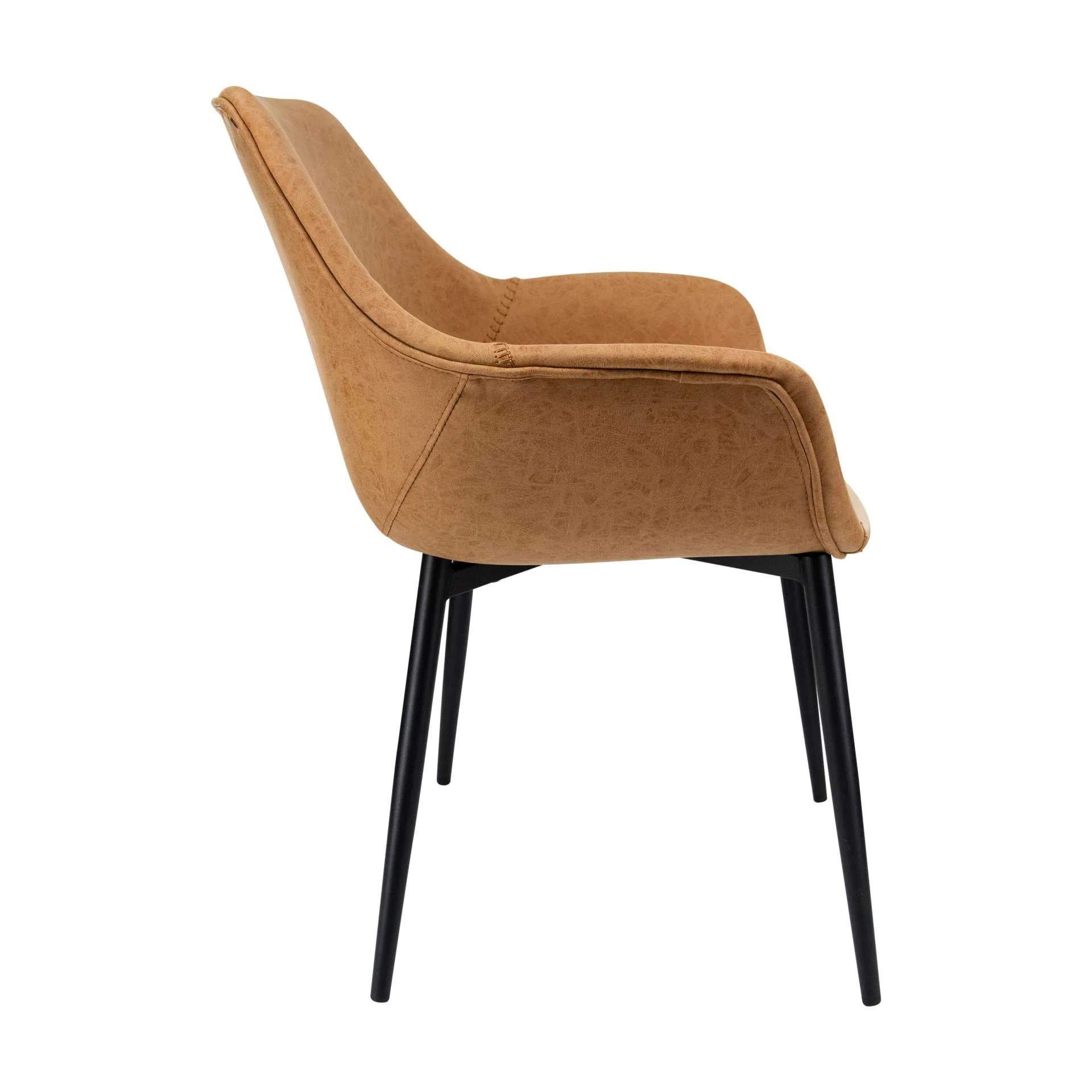 LeisureMod Markley Modern Leather Dining Arm Chair With Metal Legs - EC26G - Image 14