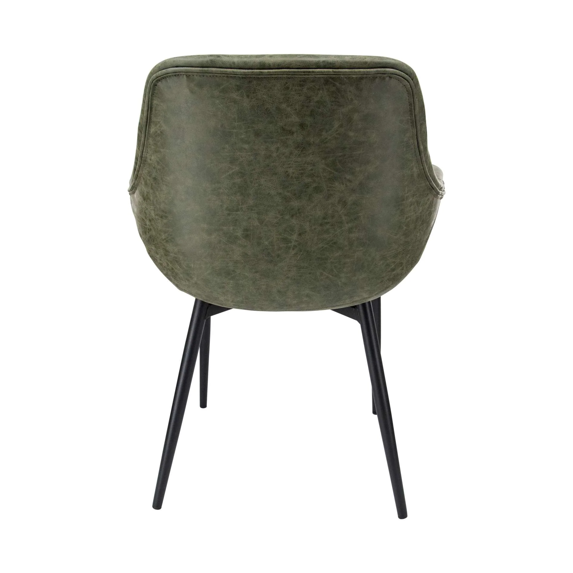 LeisureMod Markley Modern Leather Dining Arm Chair With Metal Legs - EC26G - Image 6