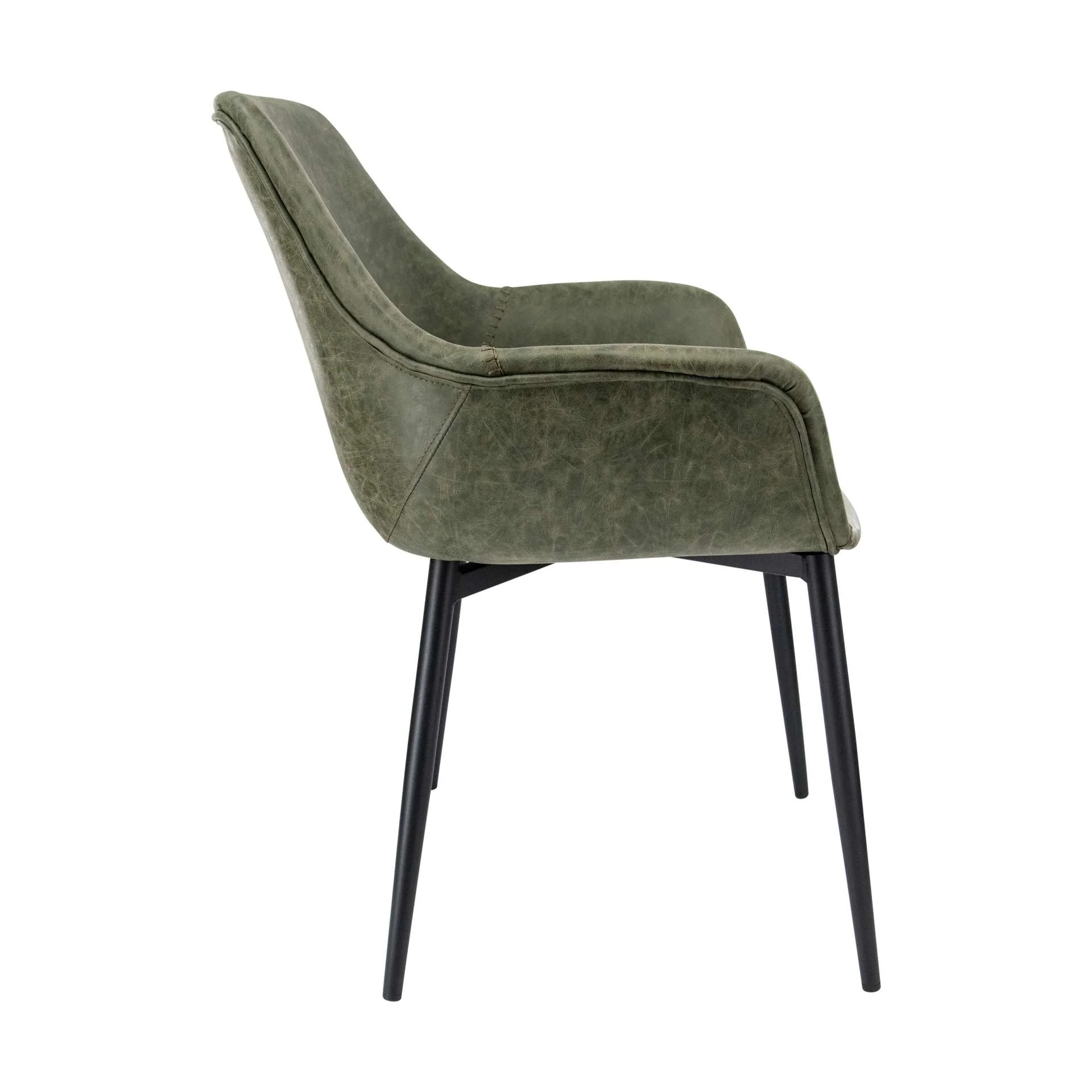 LeisureMod Markley Modern Leather Dining Arm Chair With Metal Legs - EC26G - Image 7