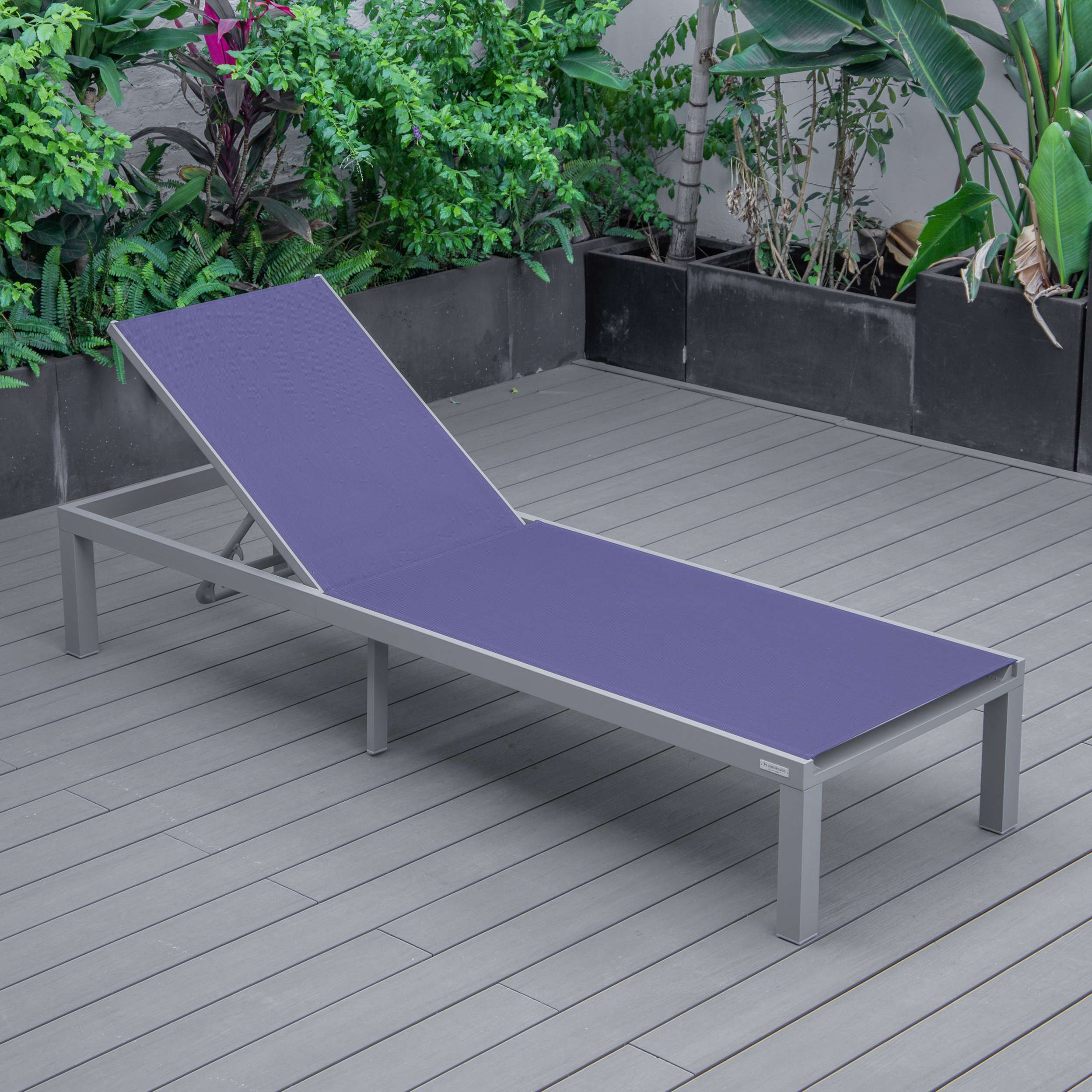 LeisureMod Marlin Modern Aluminum Outdoor Patio Chaise Lounge Chair Set of 2 - MLGRCF21-77BL2 - Image 109