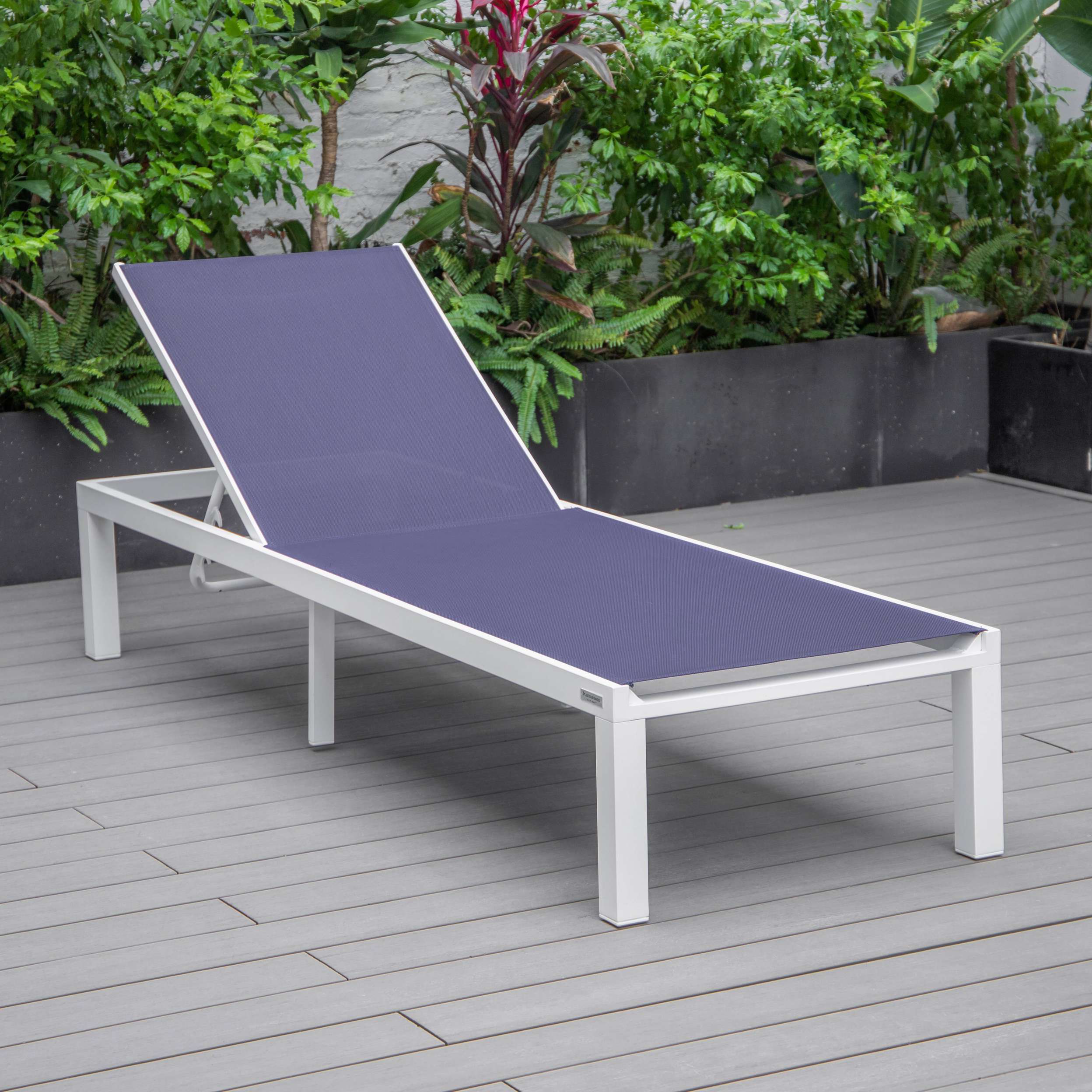 LeisureMod Marlin Modern Aluminum Outdoor Patio Chaise Lounge Chair Set of 2 - MLWCF21-77BL2 - Image 108