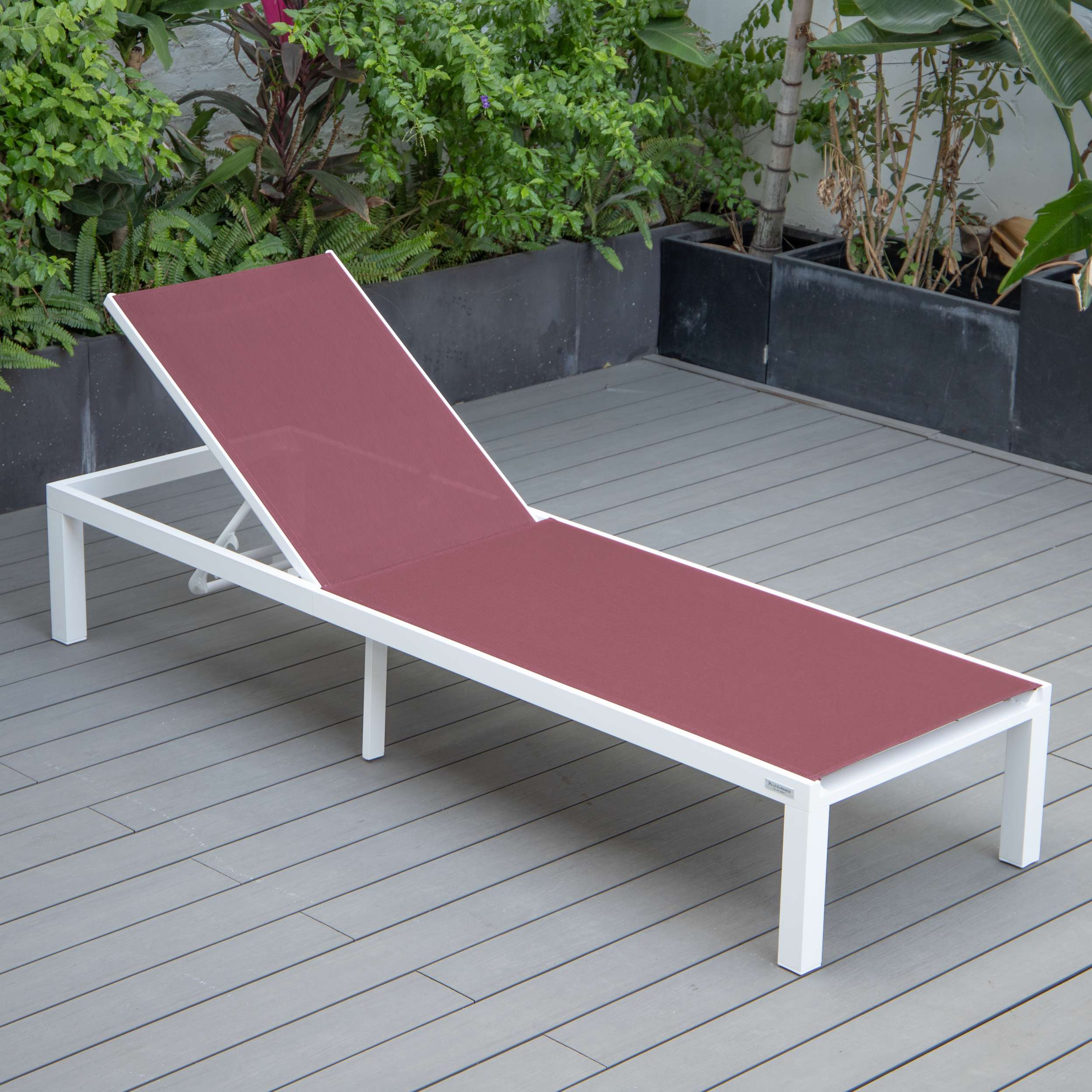 LeisureMod Marlin Modern Aluminum Outdoor Patio Chaise Lounge Chair Set of 2 - MLWCF21-77BL2 - Image 29