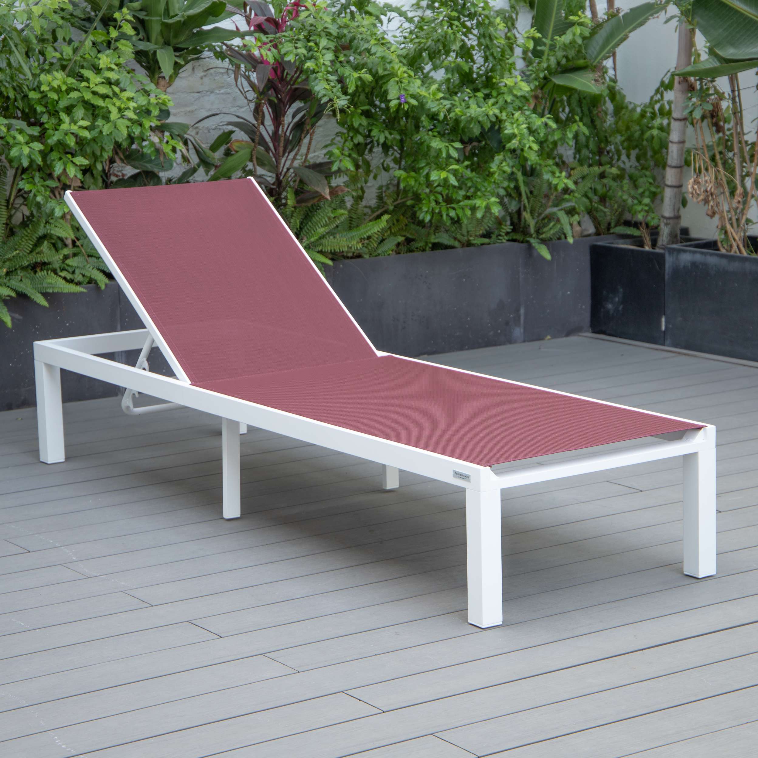 LeisureMod Marlin Modern Aluminum Outdoor Patio Chaise Lounge Chair Set of 2 - MLWCF21-77BL2 - Image 31