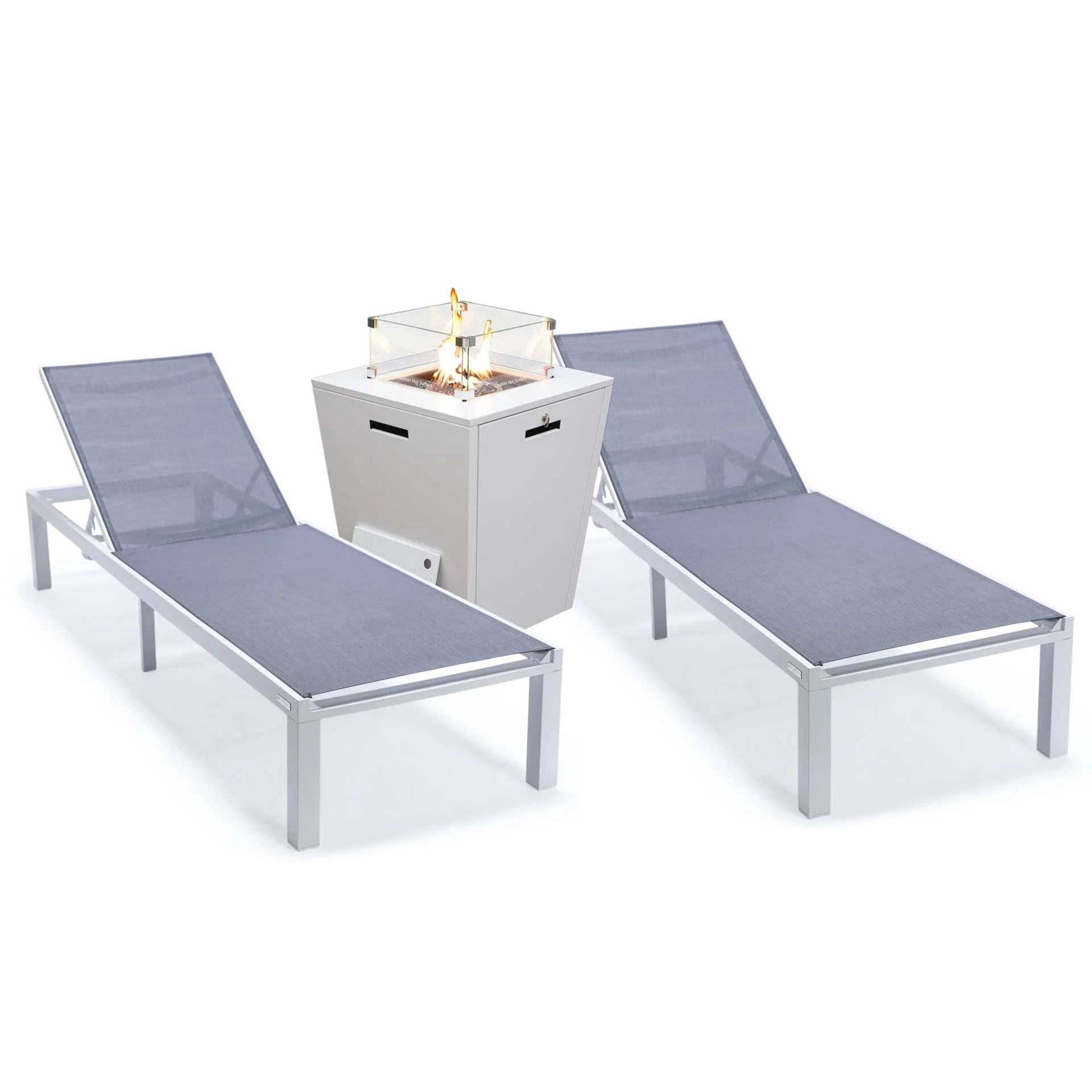LeisureMod Marlin Modern Aluminum Outdoor Patio Chaise Lounge Chair Set of 2 - MLWCF21-77BL2 - Image 45