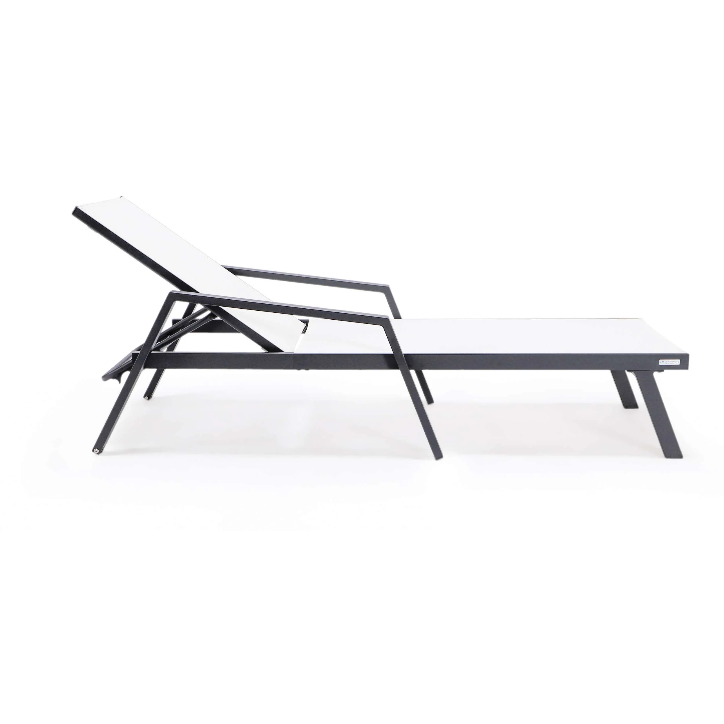 LeisureMod Marlin Modern Aluminum Outdoor Patio Chaise Lounge Chair With Arms Set of 2 - MLABLCF21-77BL2 - Image 101