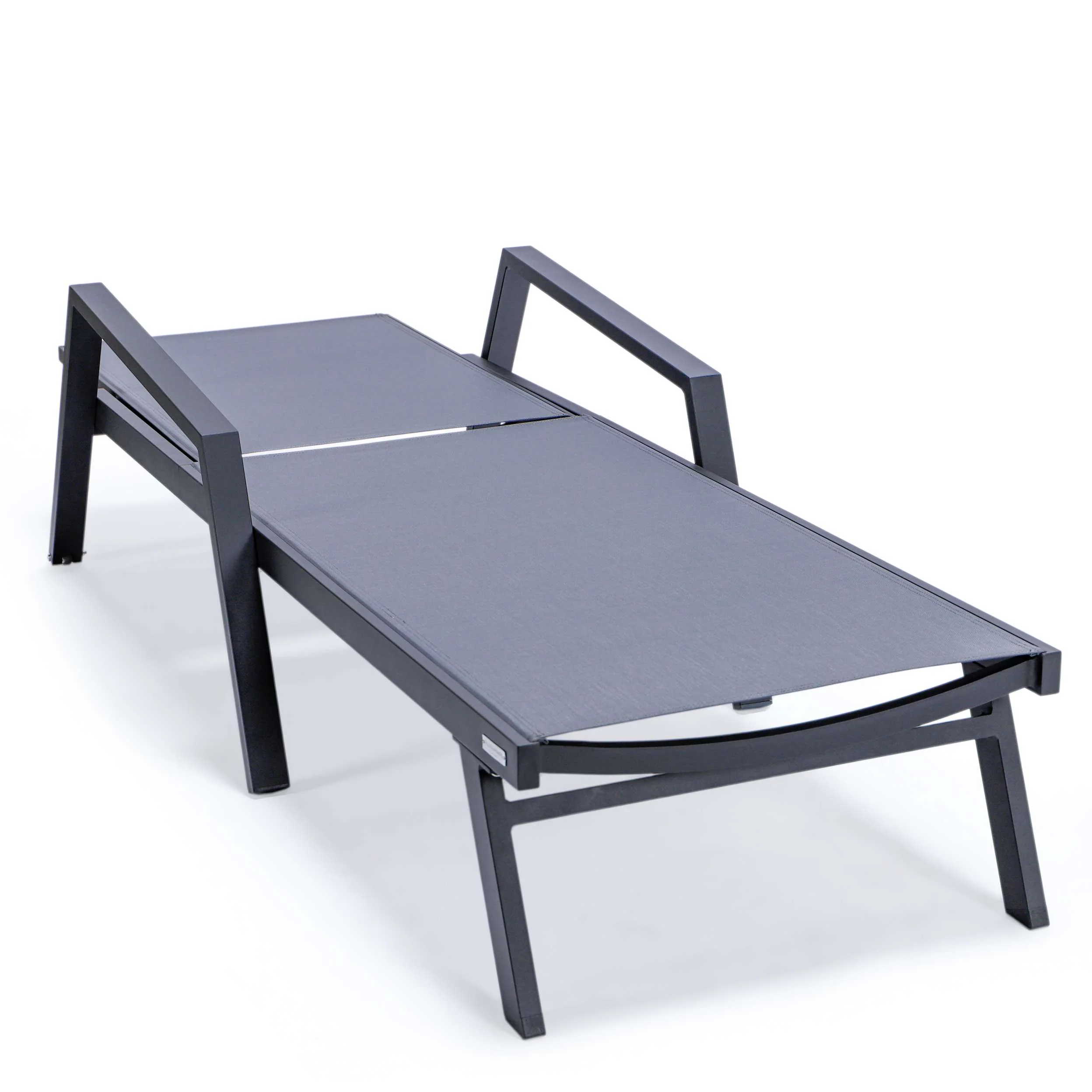 LeisureMod Marlin Modern Aluminum Outdoor Patio Chaise Lounge Chair With Arms Set of 2 - MLABLCF21-77BL2 - Image 31