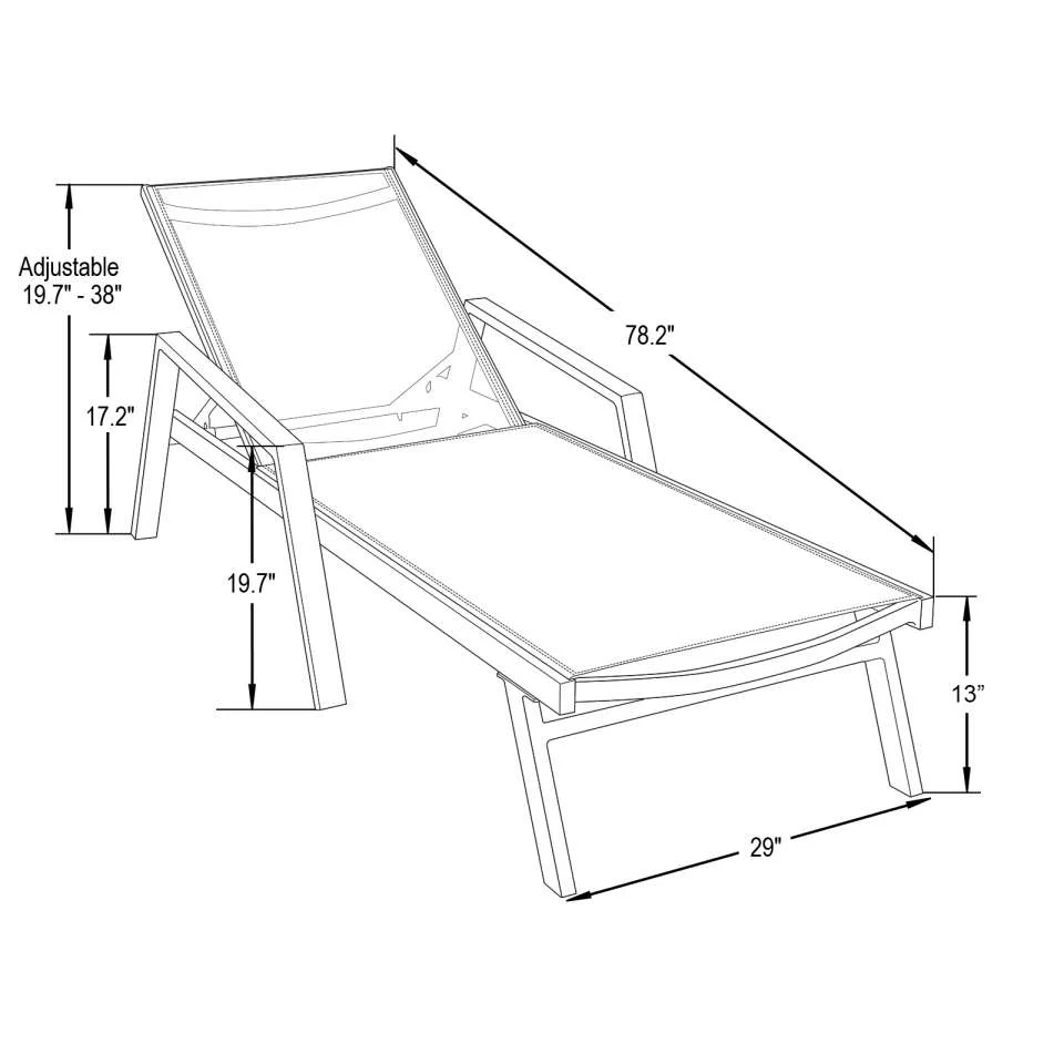 LeisureMod Marlin Modern Aluminum Outdoor Patio Chaise Lounge Chair With Arms Set of 2 - MLABLCF21-77BL2 - Image 74