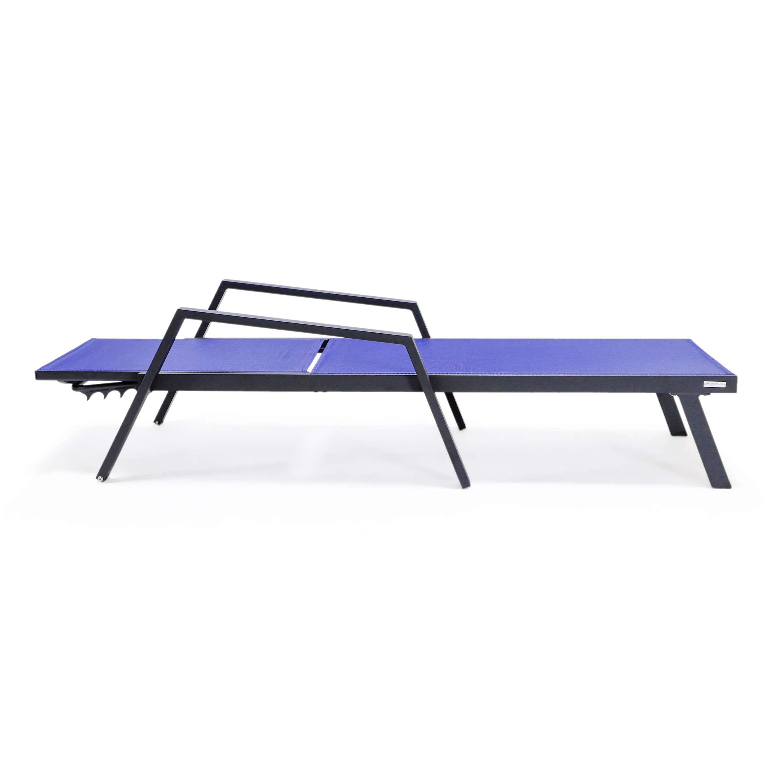 LeisureMod Marlin Modern Aluminum Outdoor Patio Chaise Lounge Chair With Arms Set of 2 - MLABLCF21-77BL2 - Image 78