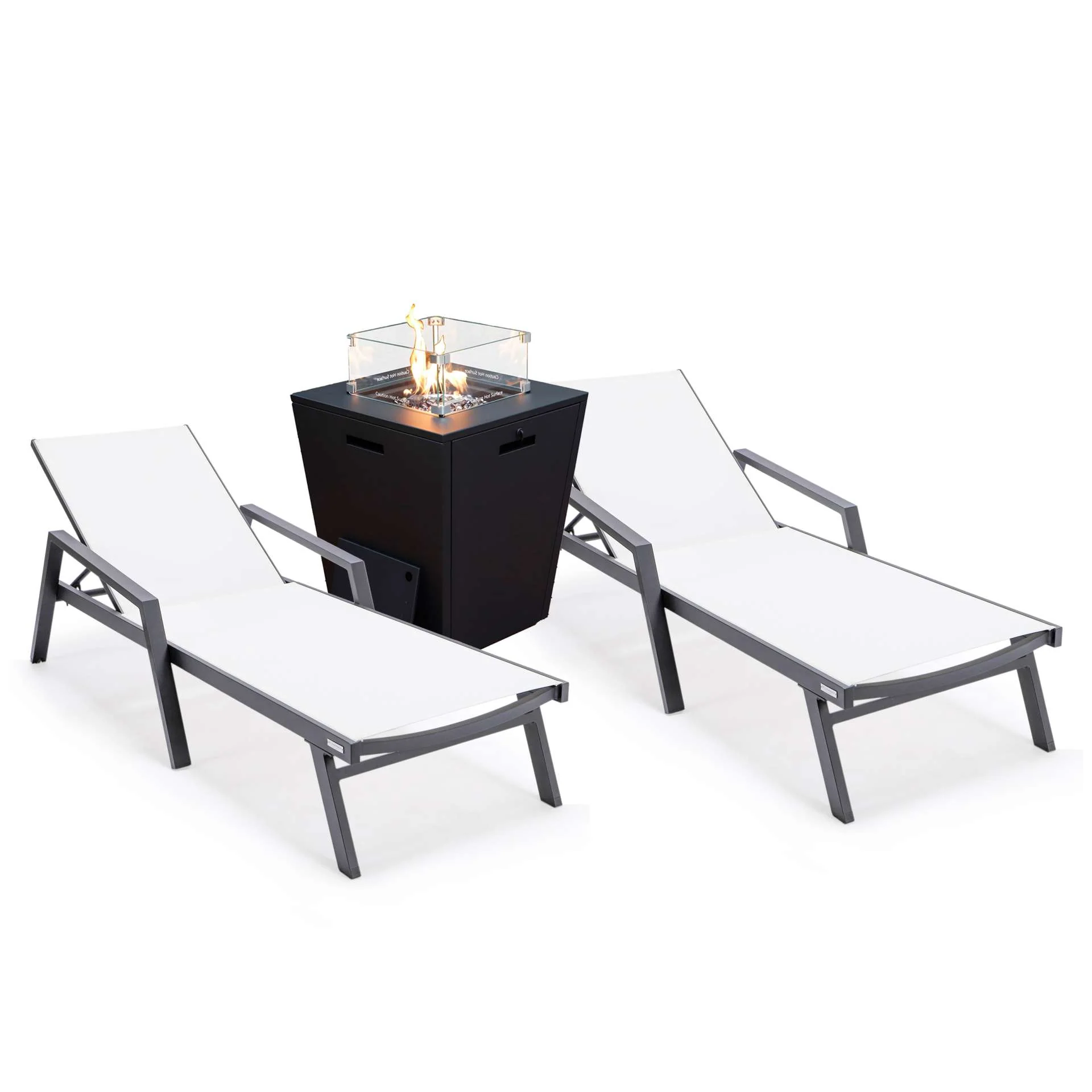 LeisureMod Marlin Modern Aluminum Outdoor Patio Chaise Lounge Chair With Arms Set of 2 - MLABLCF21-77BL2 - Image 96