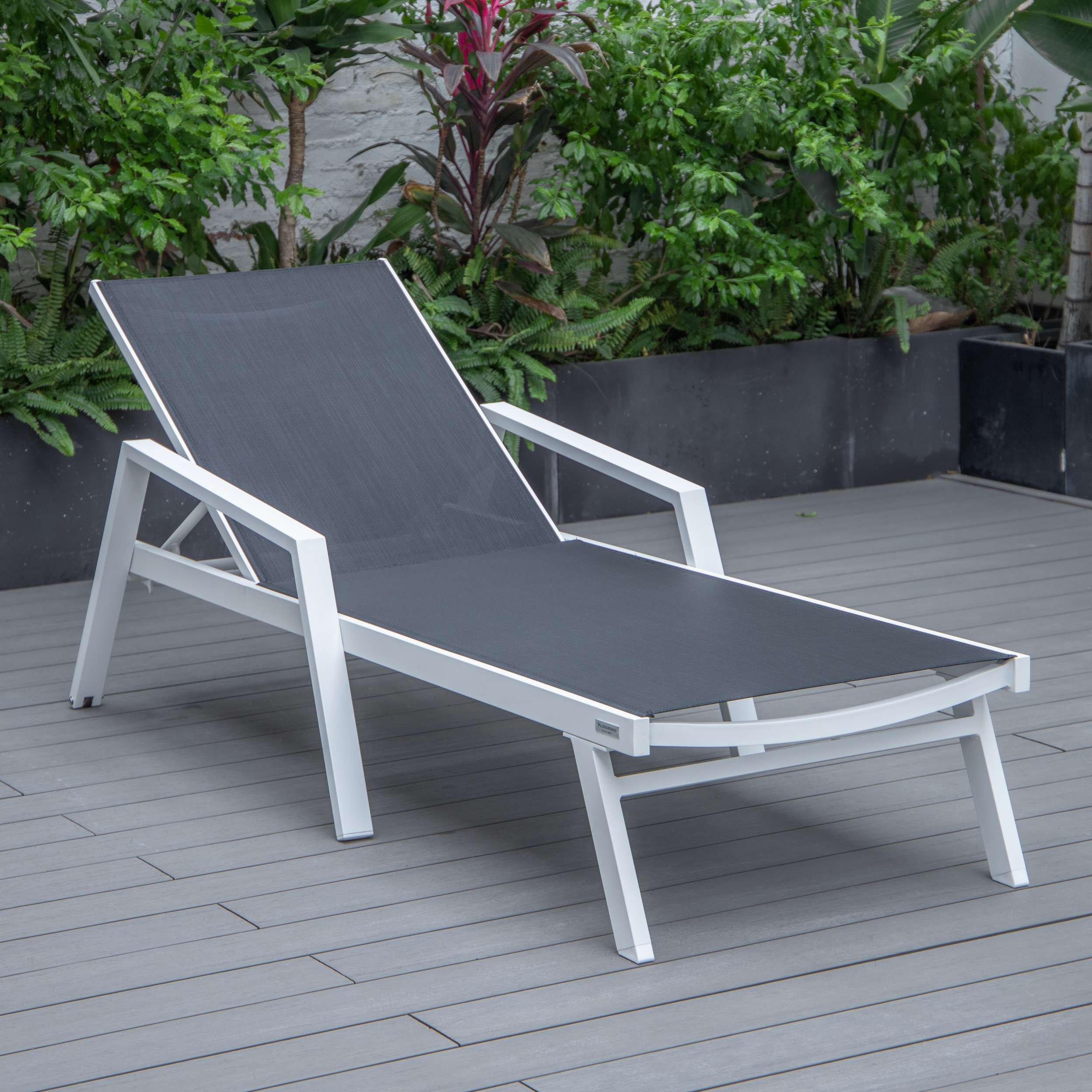 LeisureMod Marlin Modern Aluminum Outdoor Patio Chaise Lounge Chair With Arms Set of 2 - MLAWCF21-77BL2 - Image 10