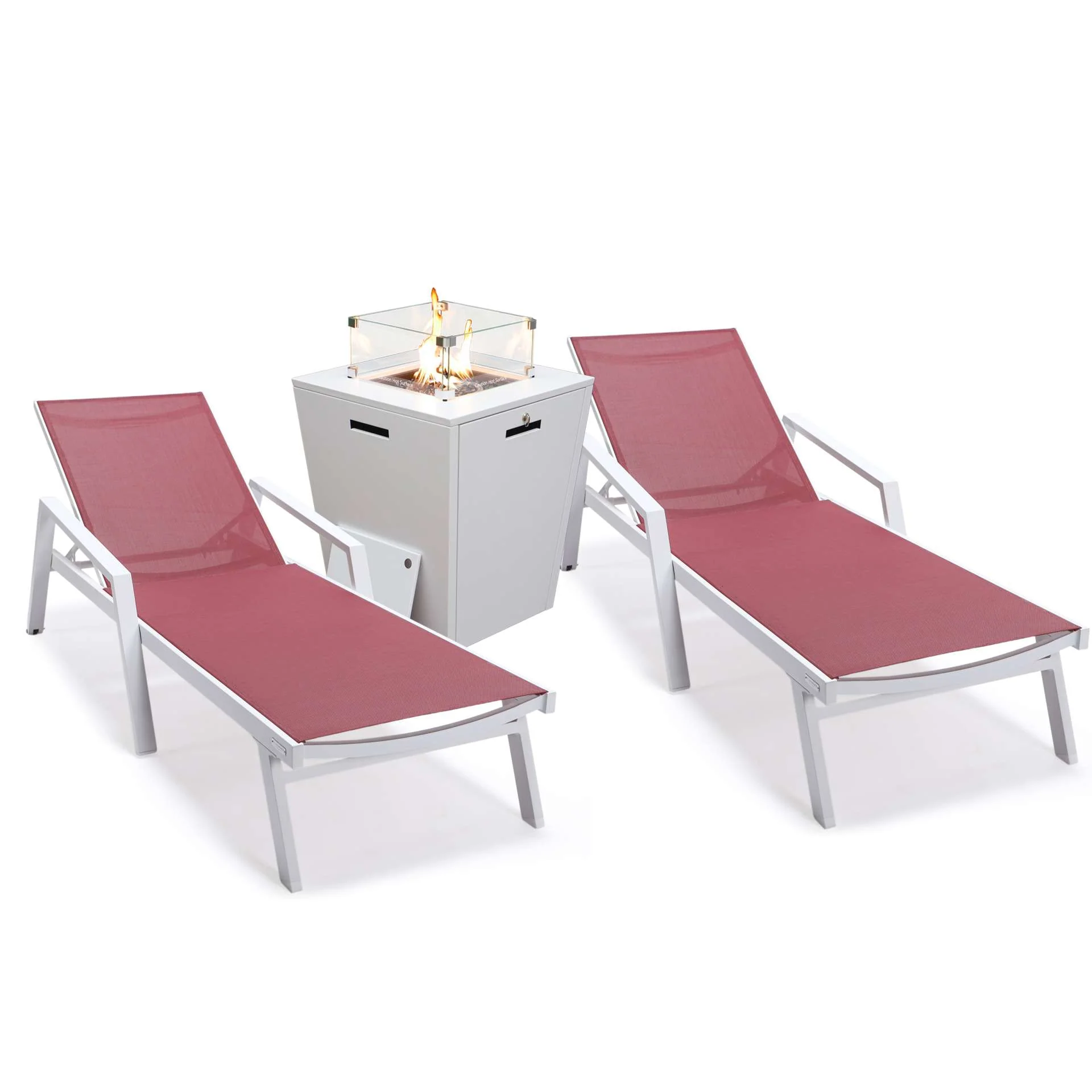 LeisureMod Marlin Modern Aluminum Outdoor Patio Chaise Lounge Chair With Arms Set of 2 - MLAWCF21-77BL2 - Image 24