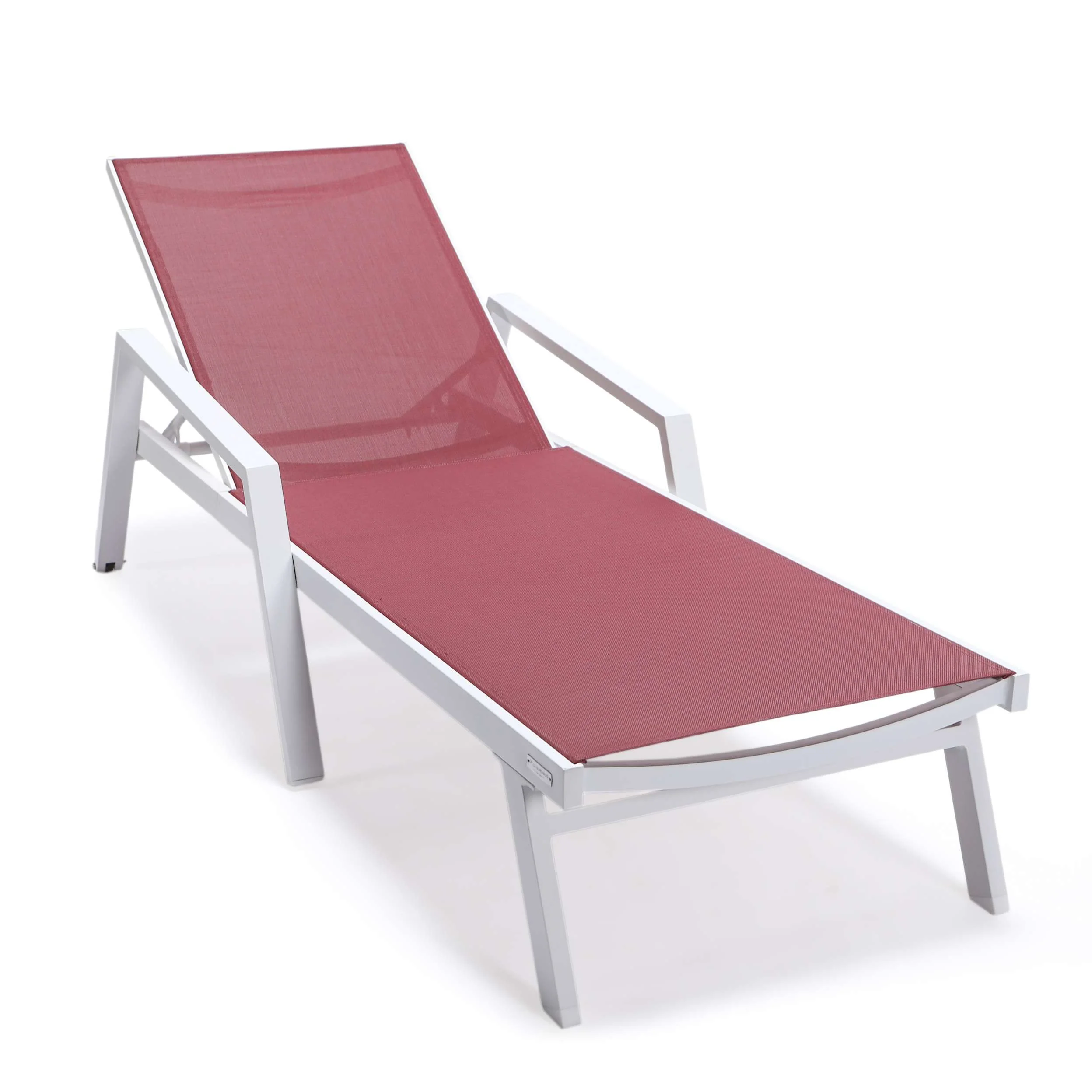 LeisureMod Marlin Modern Aluminum Outdoor Patio Chaise Lounge Chair With Arms Set of 2 - MLAWCF21-77BL2 - Image 26