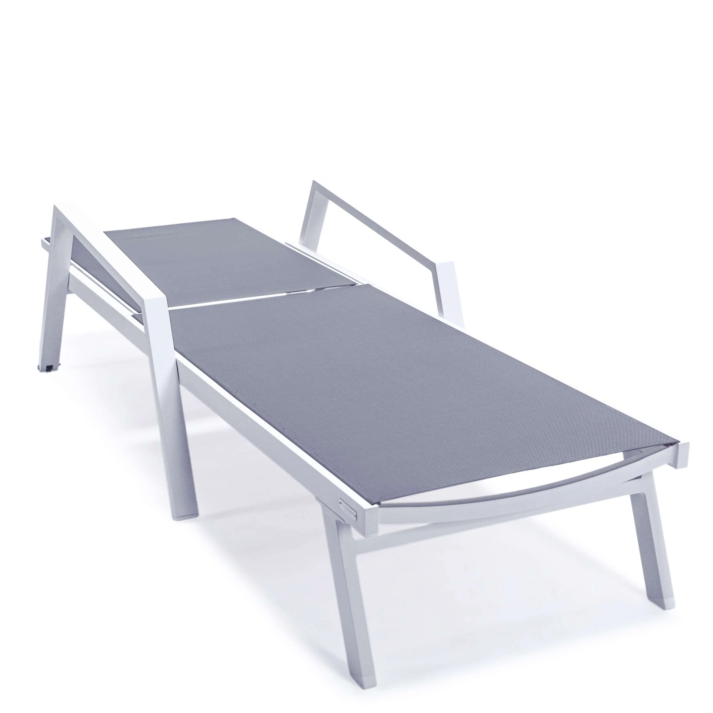 LeisureMod Marlin Modern Aluminum Outdoor Patio Chaise Lounge Chair With Arms Set of 2 - MLAWCF21-77BL2 - Image 49