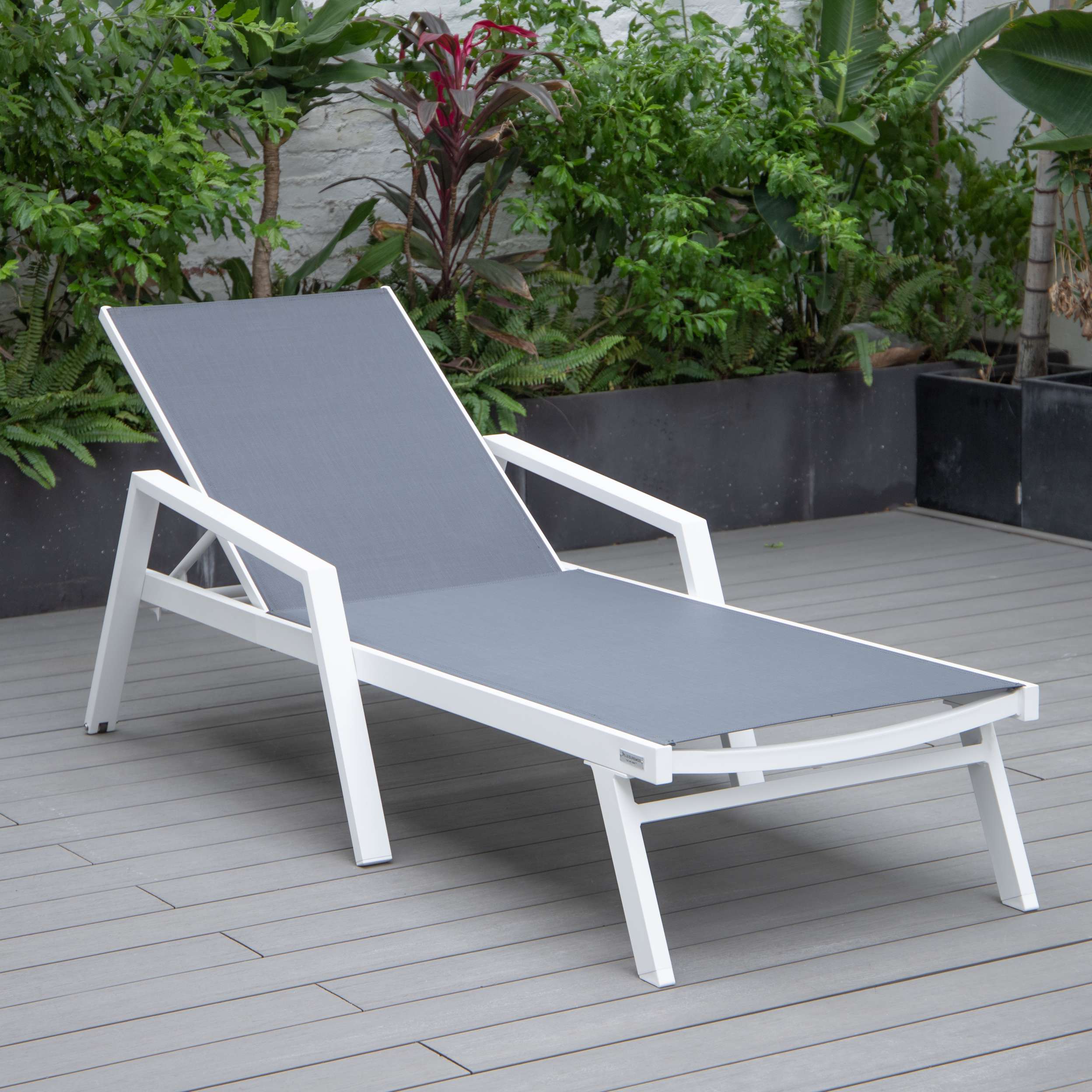 LeisureMod Marlin Modern Aluminum Outdoor Patio Chaise Lounge Chair With Arms Set of 2 - MLAWCF21-77BL2 - Image 54