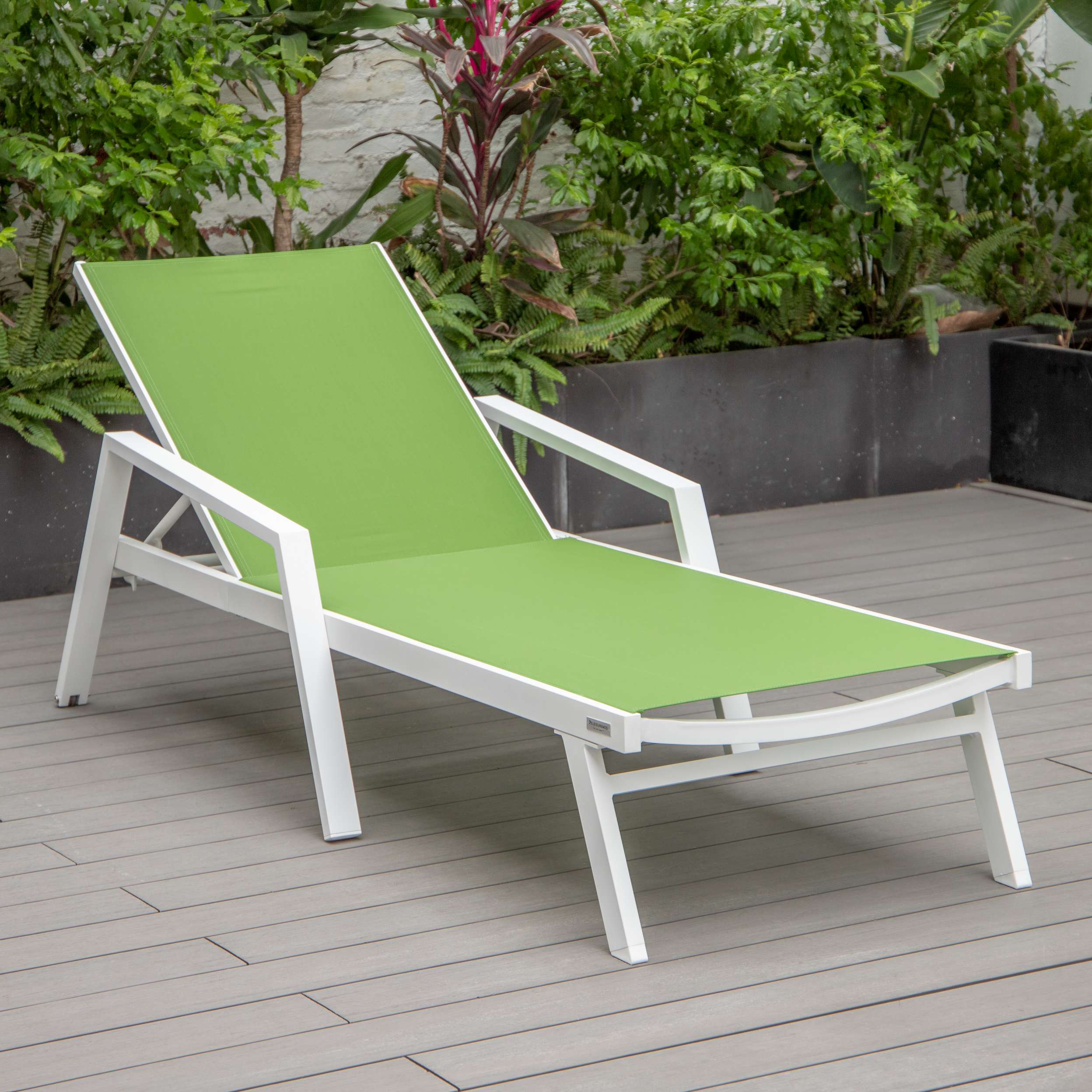 LeisureMod Marlin Modern Aluminum Outdoor Patio Chaise Lounge Chair With Arms Set of 2 - MLAWCF21-77BL2 - Image 77