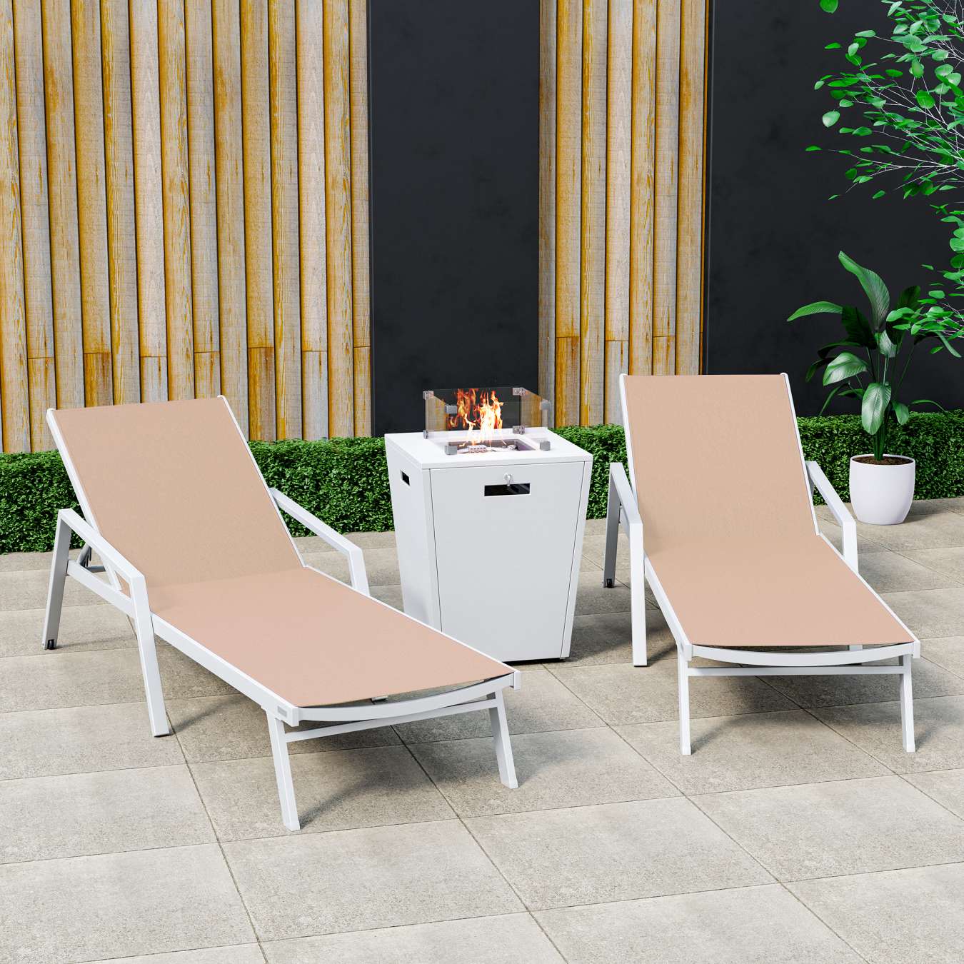 LeisureMod Marlin Modern Aluminum Outdoor Patio Chaise Lounge Chair With Arms Set of 2 - MLAWCF21-77BL2 - Image 91