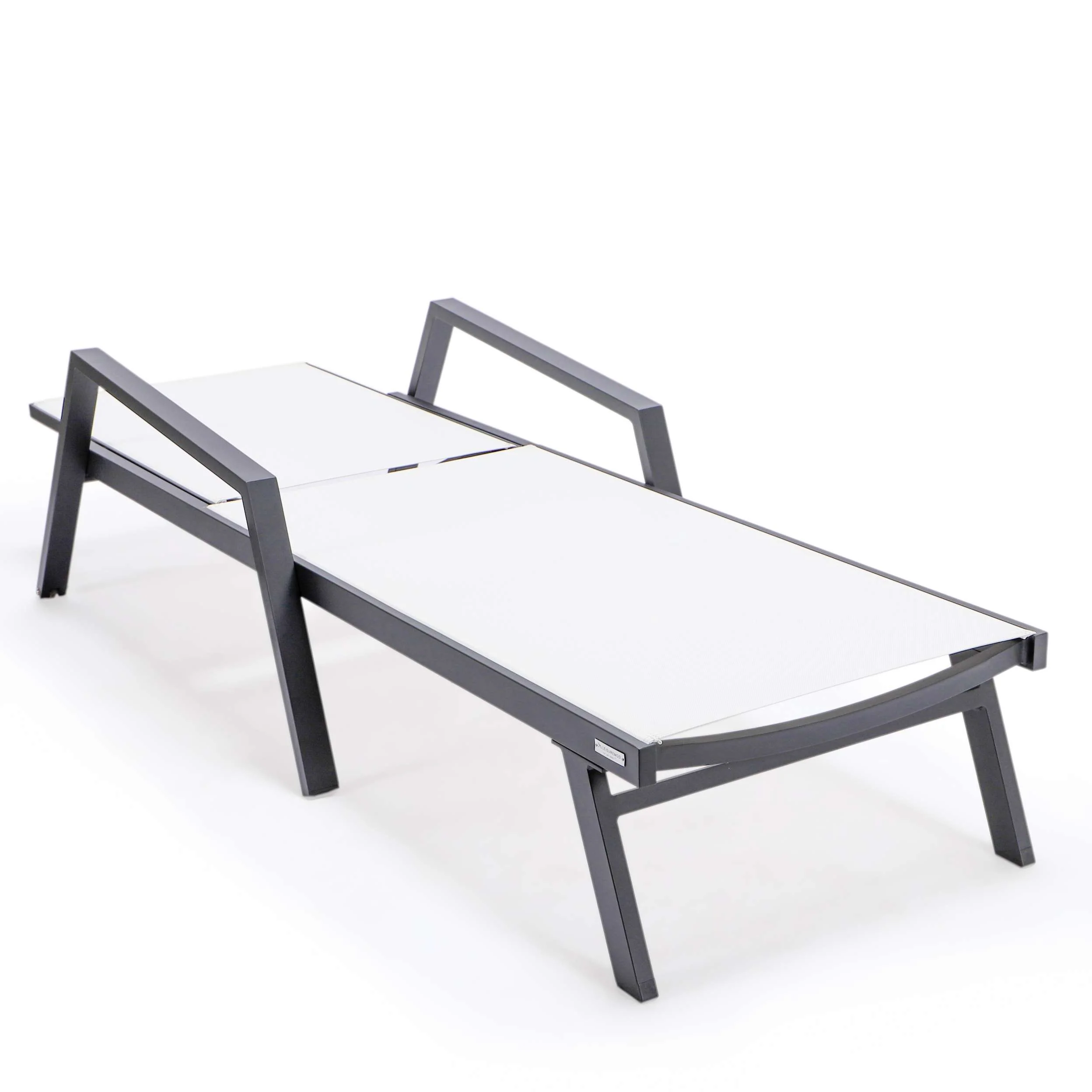 LeisureMod Marlin Modern Black Aluminum Outdoor Patio Chaise Lounge Chair - MLABLCF21-77BL - Image 120