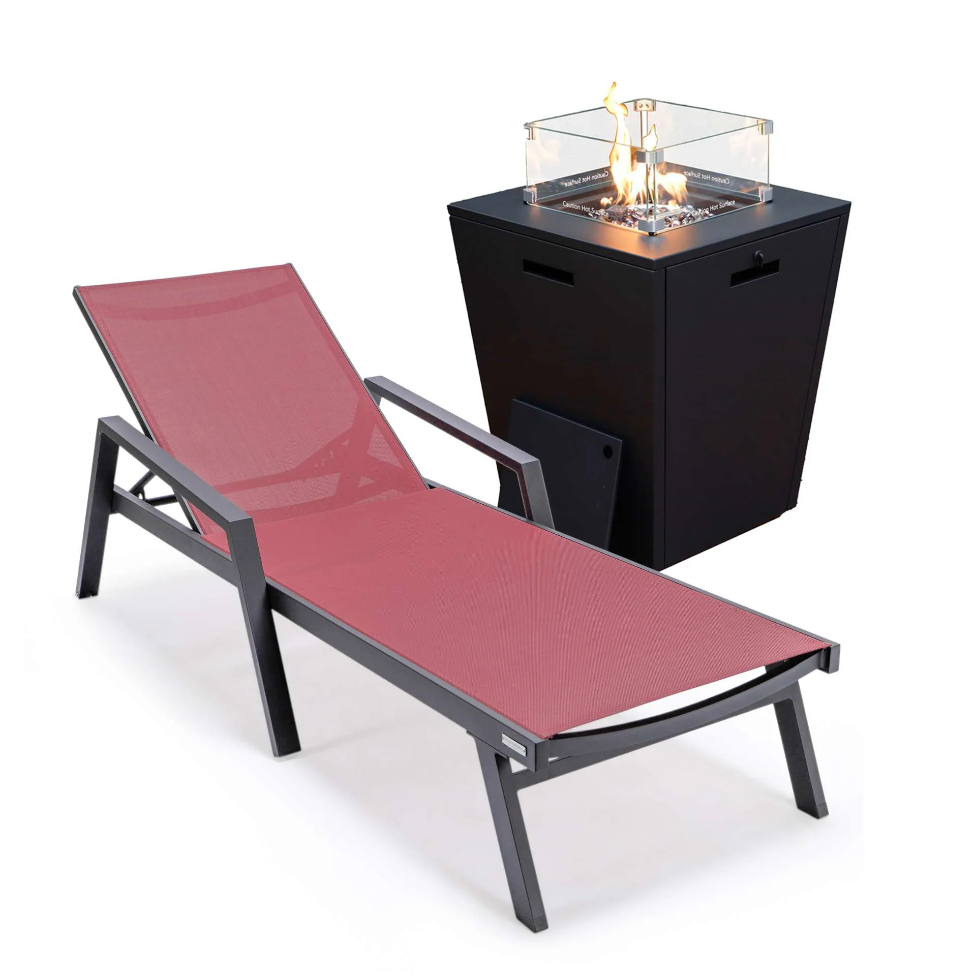 LeisureMod Marlin Modern Black Aluminum Outdoor Patio Chaise Lounge Chair - MLABLCF21-77BL - Image 25