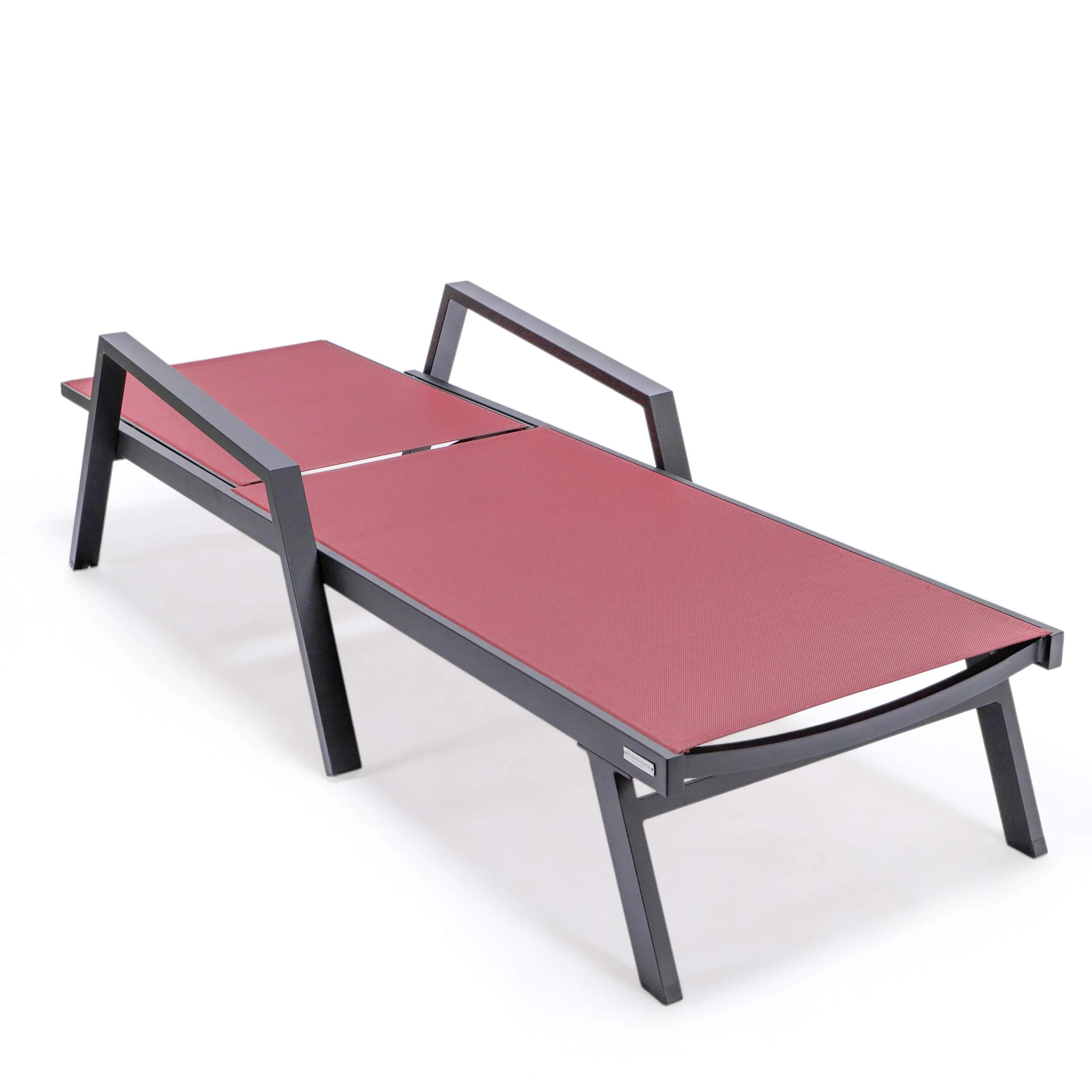 LeisureMod Marlin Modern Black Aluminum Outdoor Patio Chaise Lounge Chair - MLABLCF21-77BL - Image 27